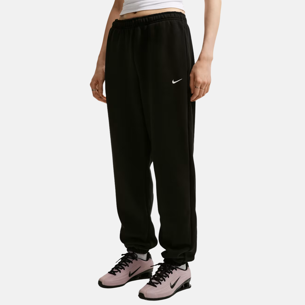 Nike Women's Studio High Waisted Oversized Cuffed Black Pants