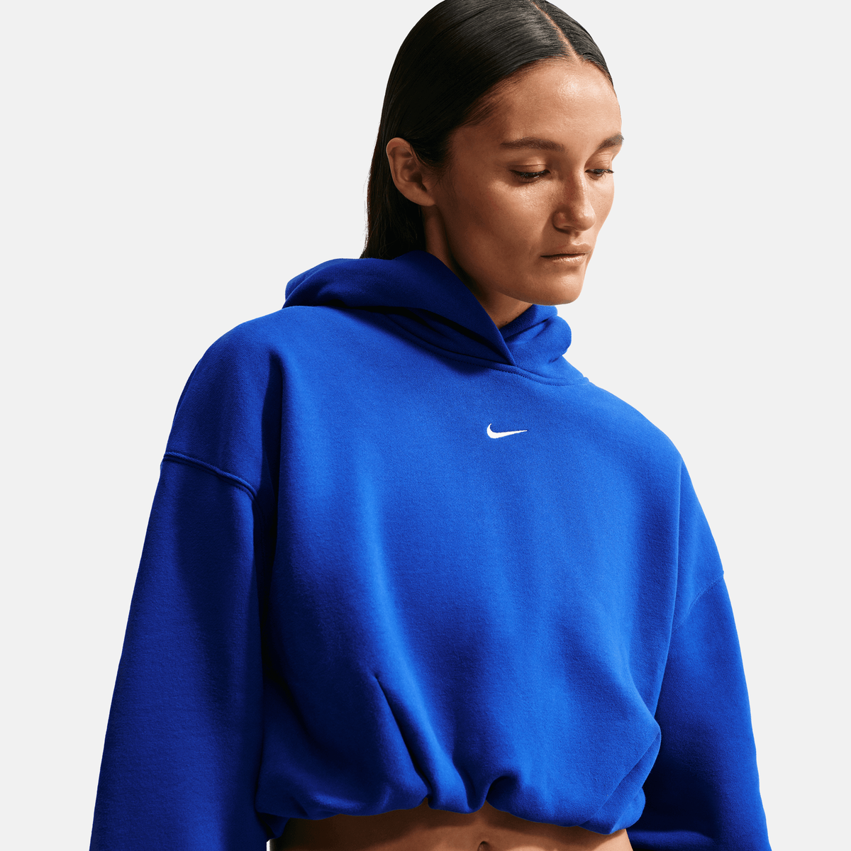 Nike Women's Studio Fleece Cropped Royal Hoodie
