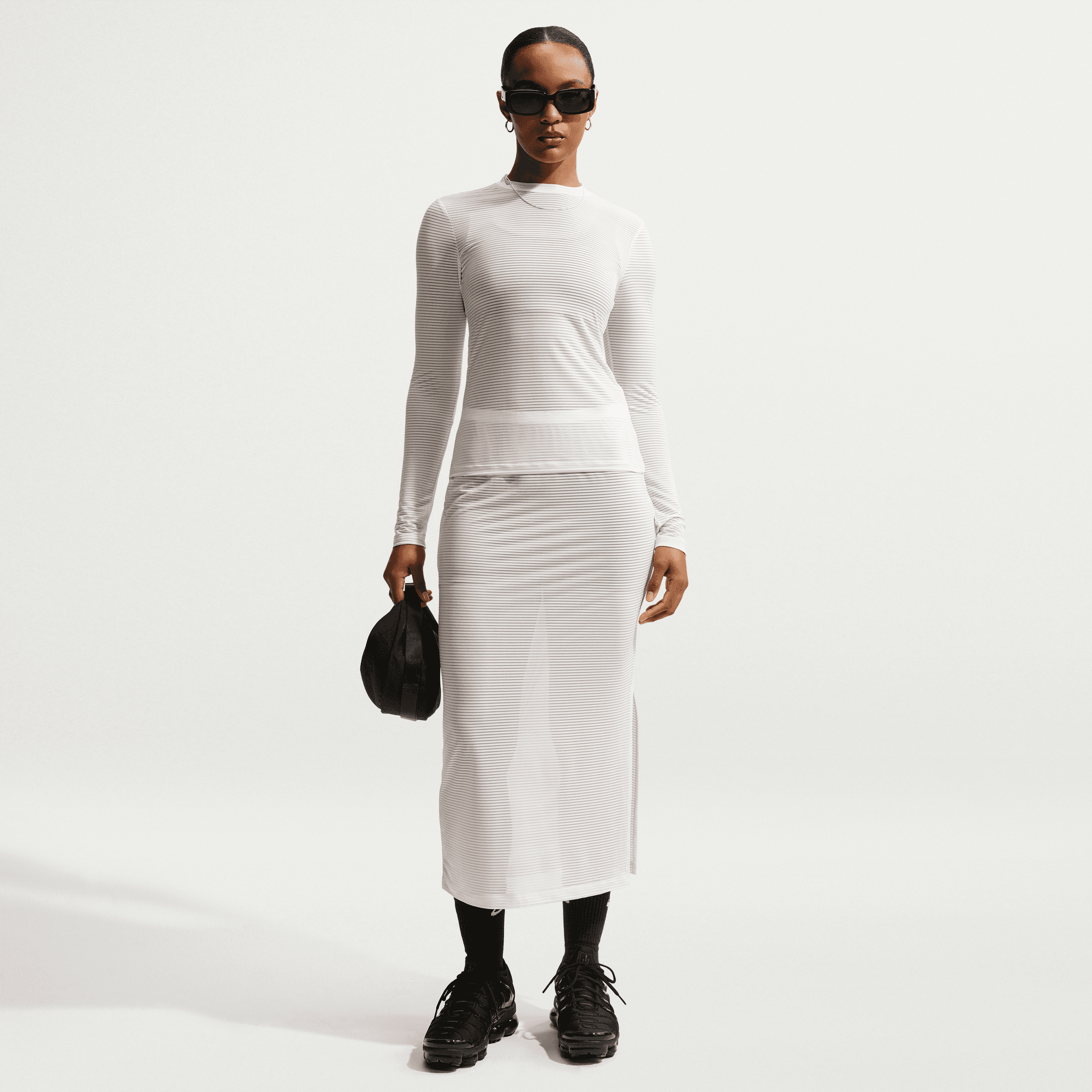 Nike Women's SportswearWhite Slim Sheer Midi Skirt