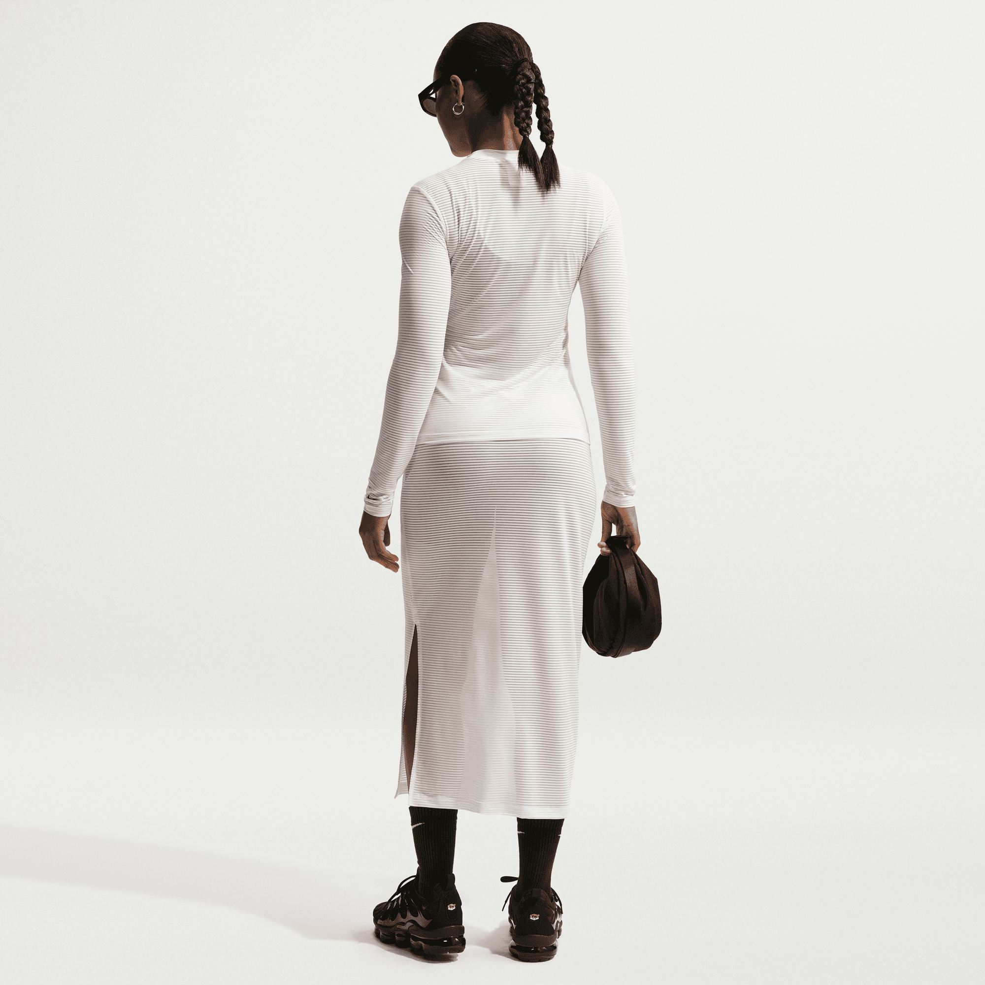 Nike Women's SportswearWhite Slim Sheer Midi Skirt