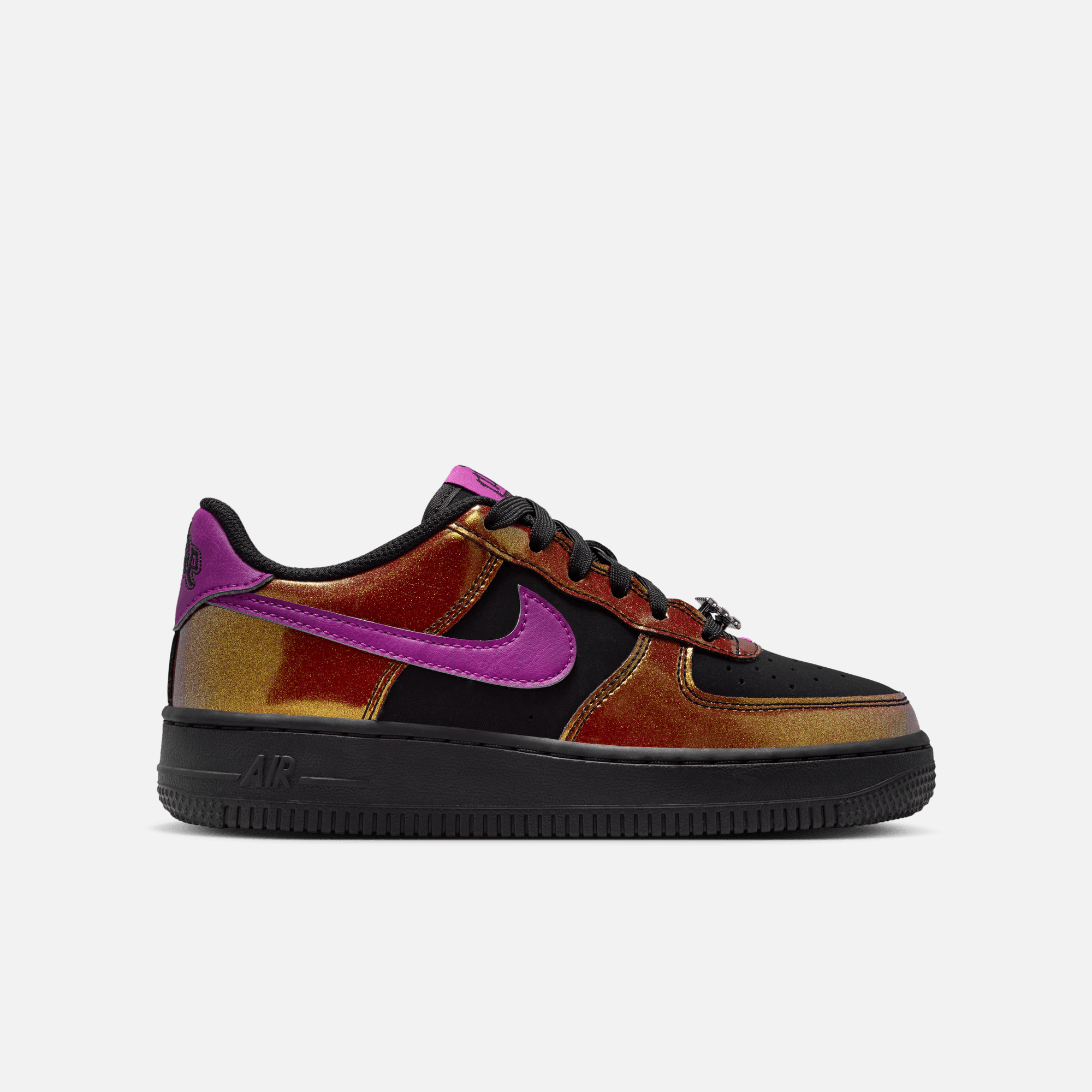 Nike Big Kids' Air Force 1 Low Glam Rock Black Bold Berry (GS)