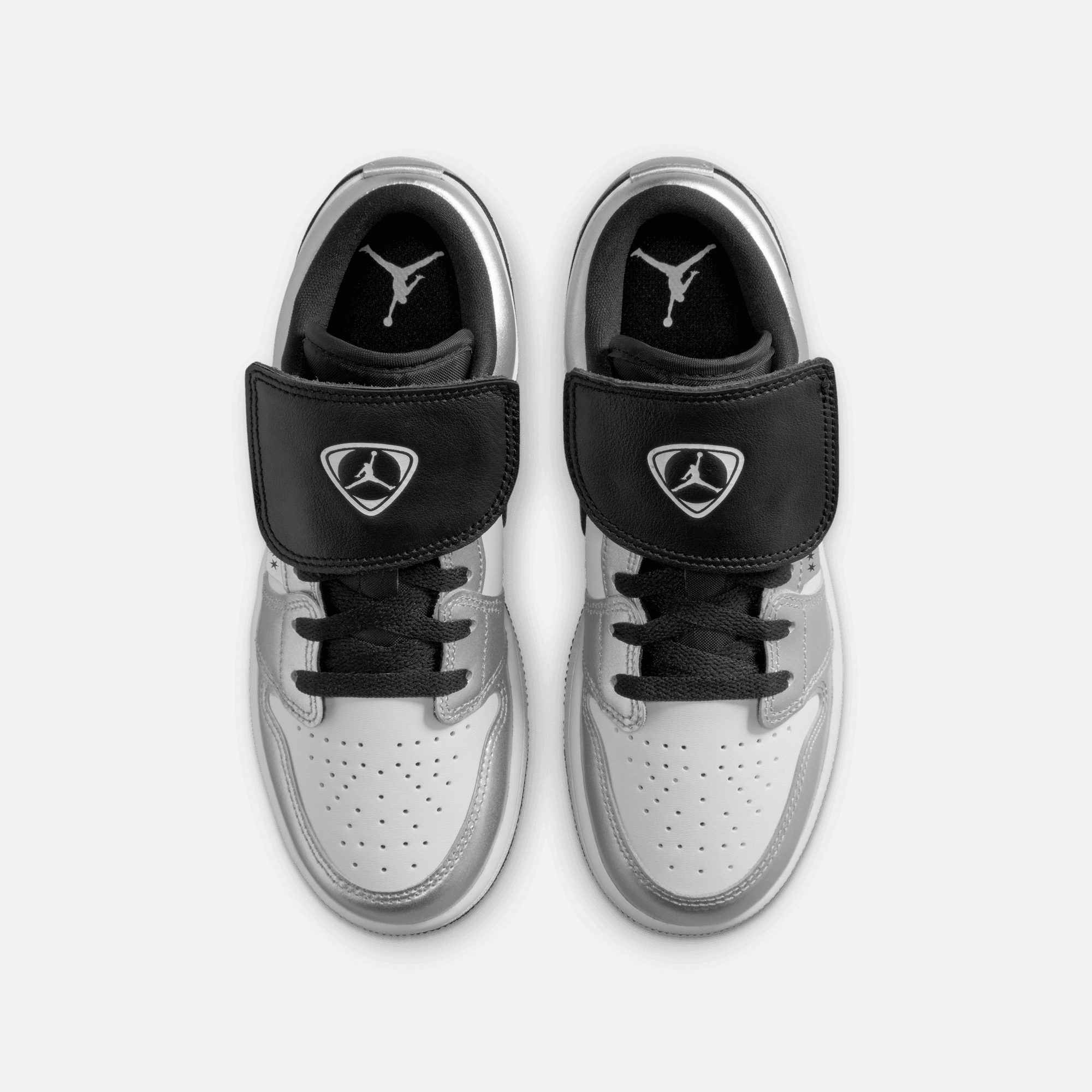 Air Jordan Big Kids' 1 Low SE Metallic Silver Tiempo (GS)