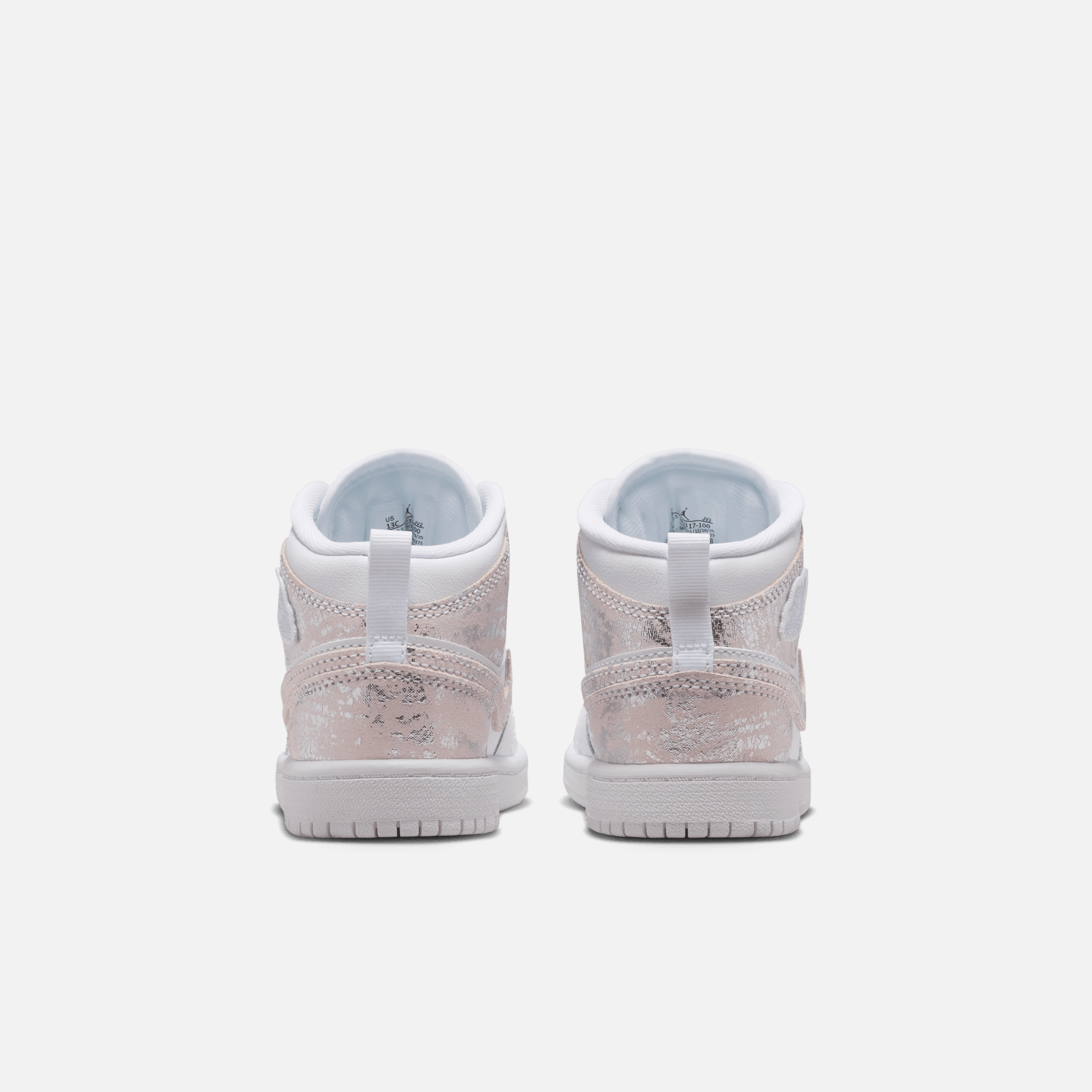 Air Jordan Kids' 1 Mid SE Distressed White Field Silver (PS)