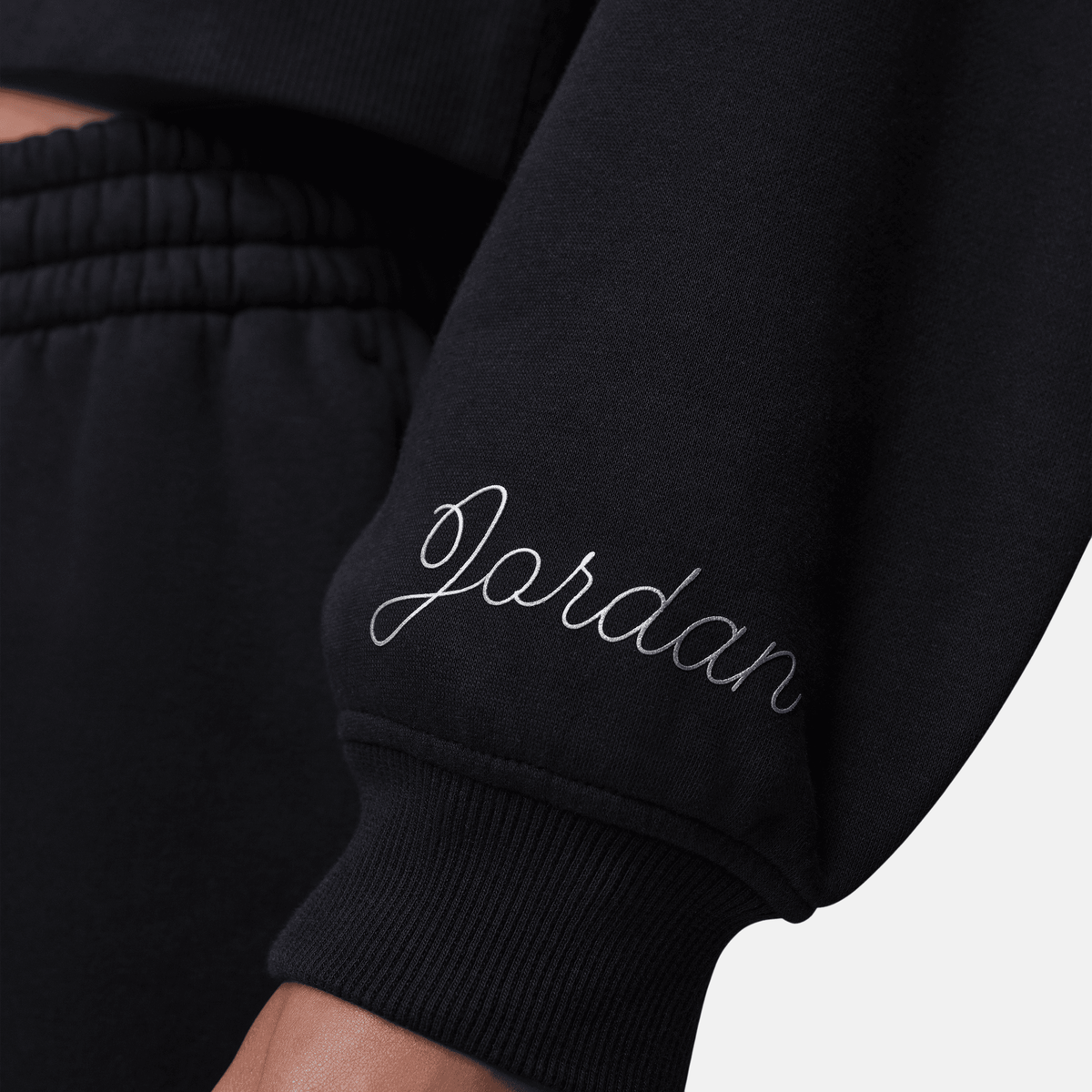 Air Jordan Women's Brooklyn Cropped Black Pullover Hoodie