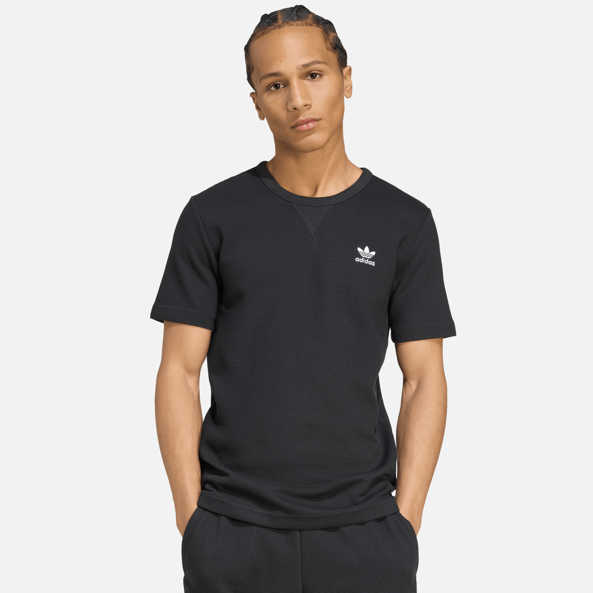 Adidas Black Essentials Waffle T-Shirt