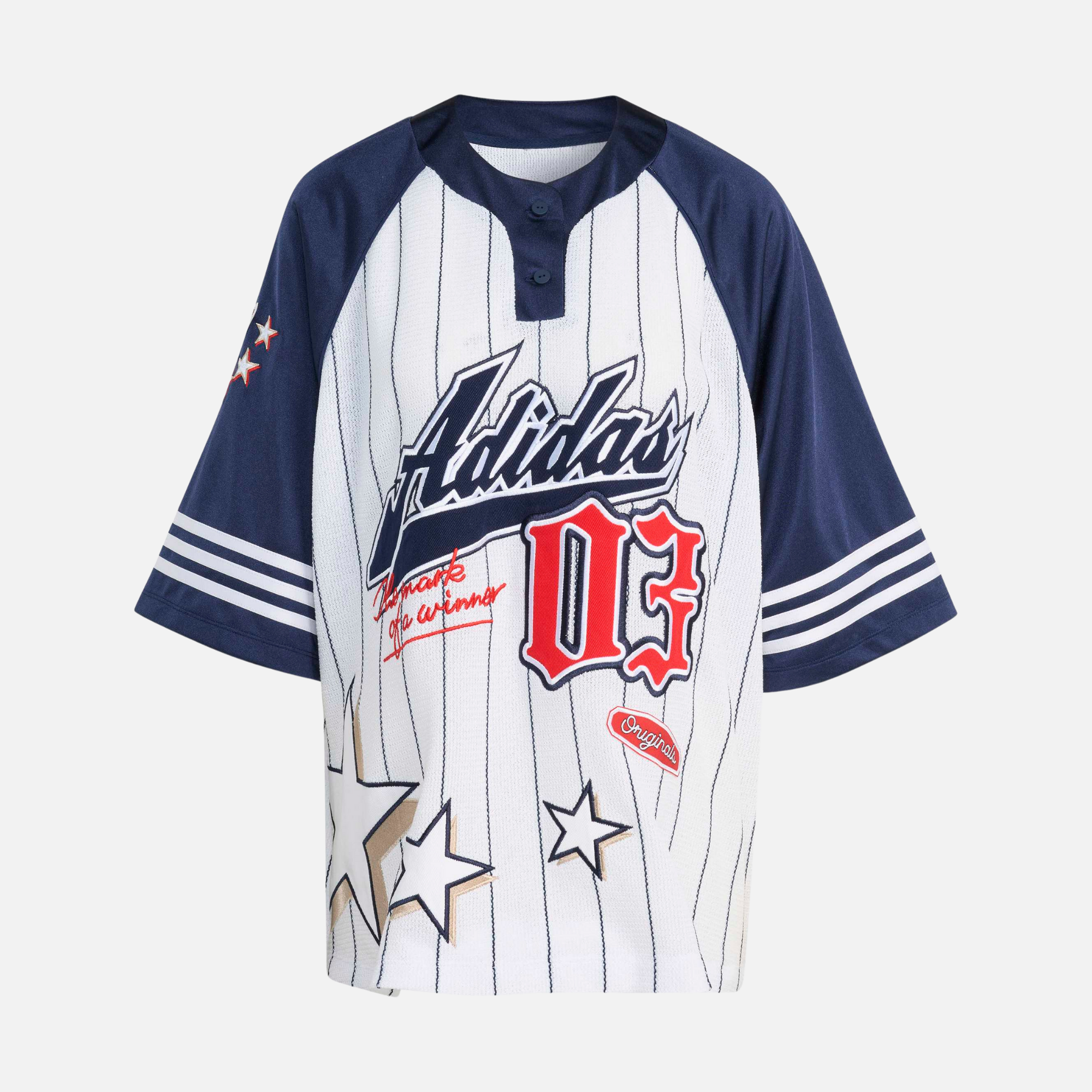 Adidas Women's Originals Baseball Jersey White Navy