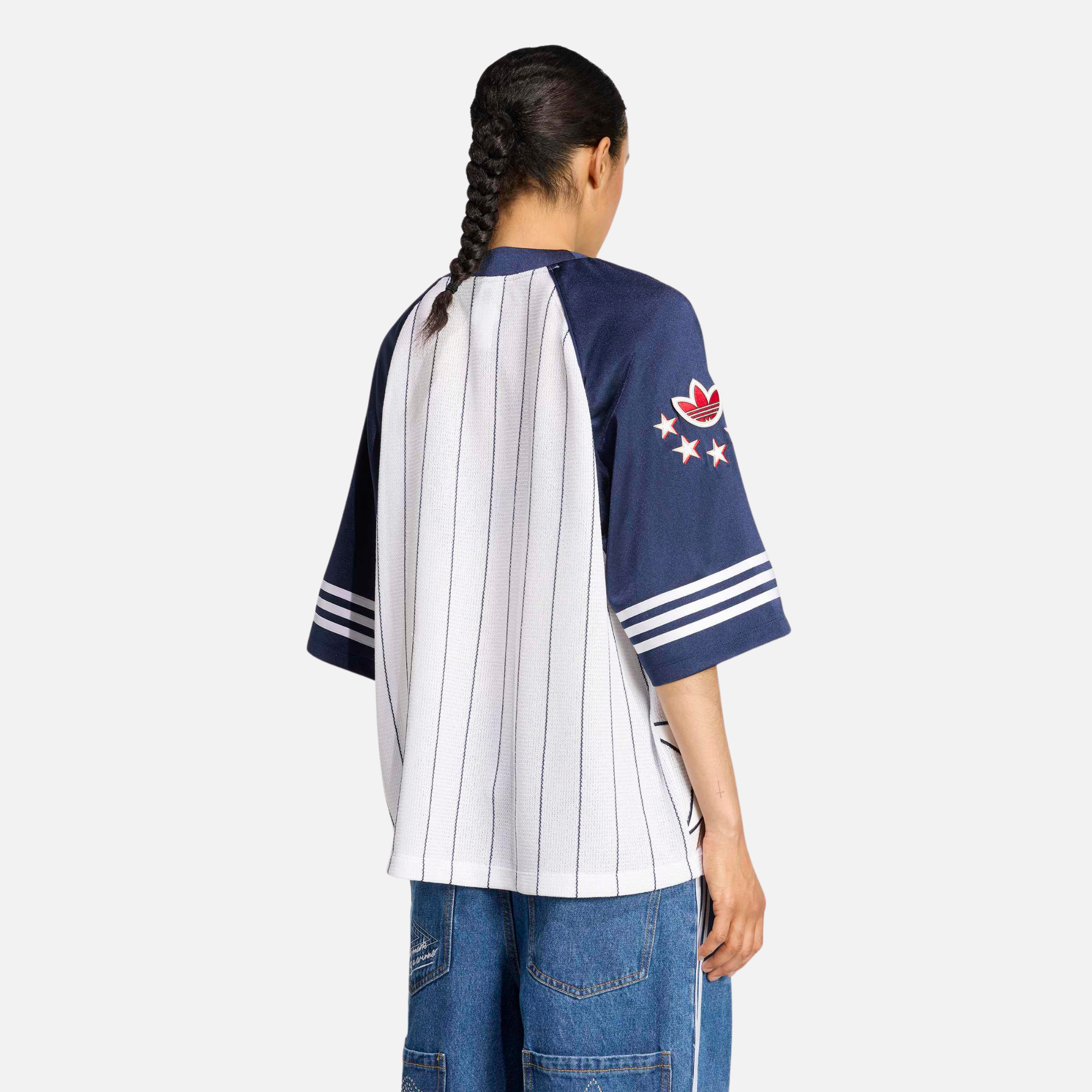 Adidas Women's Originals Baseball Jersey White Navy