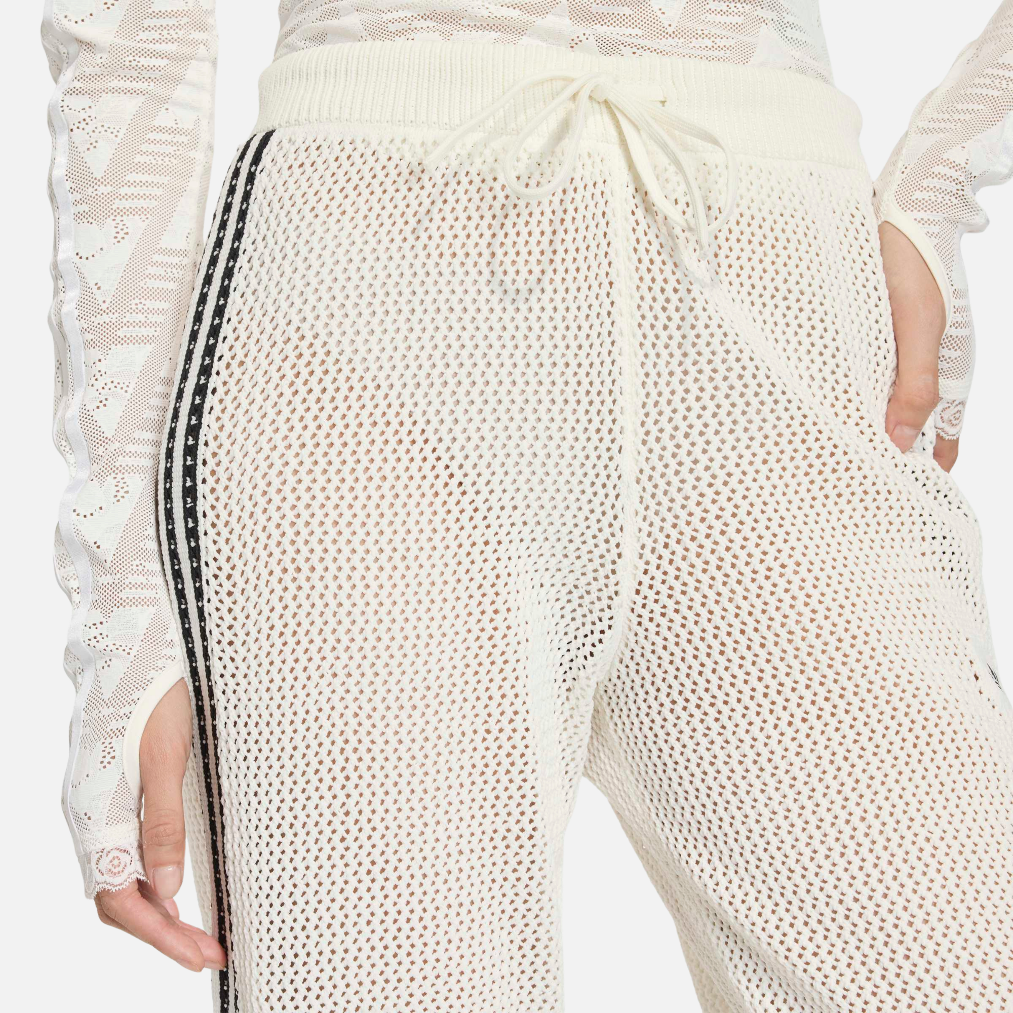 Adidas Women's Crochet Cream Track Pants