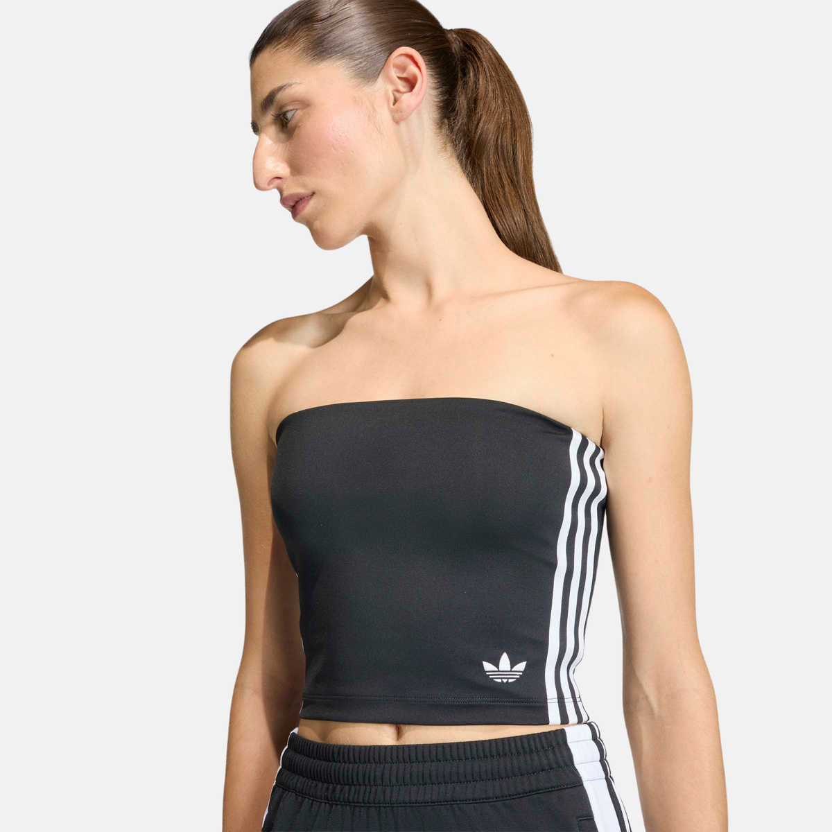 Adidas Women's 3 Stripes Black Tube Top