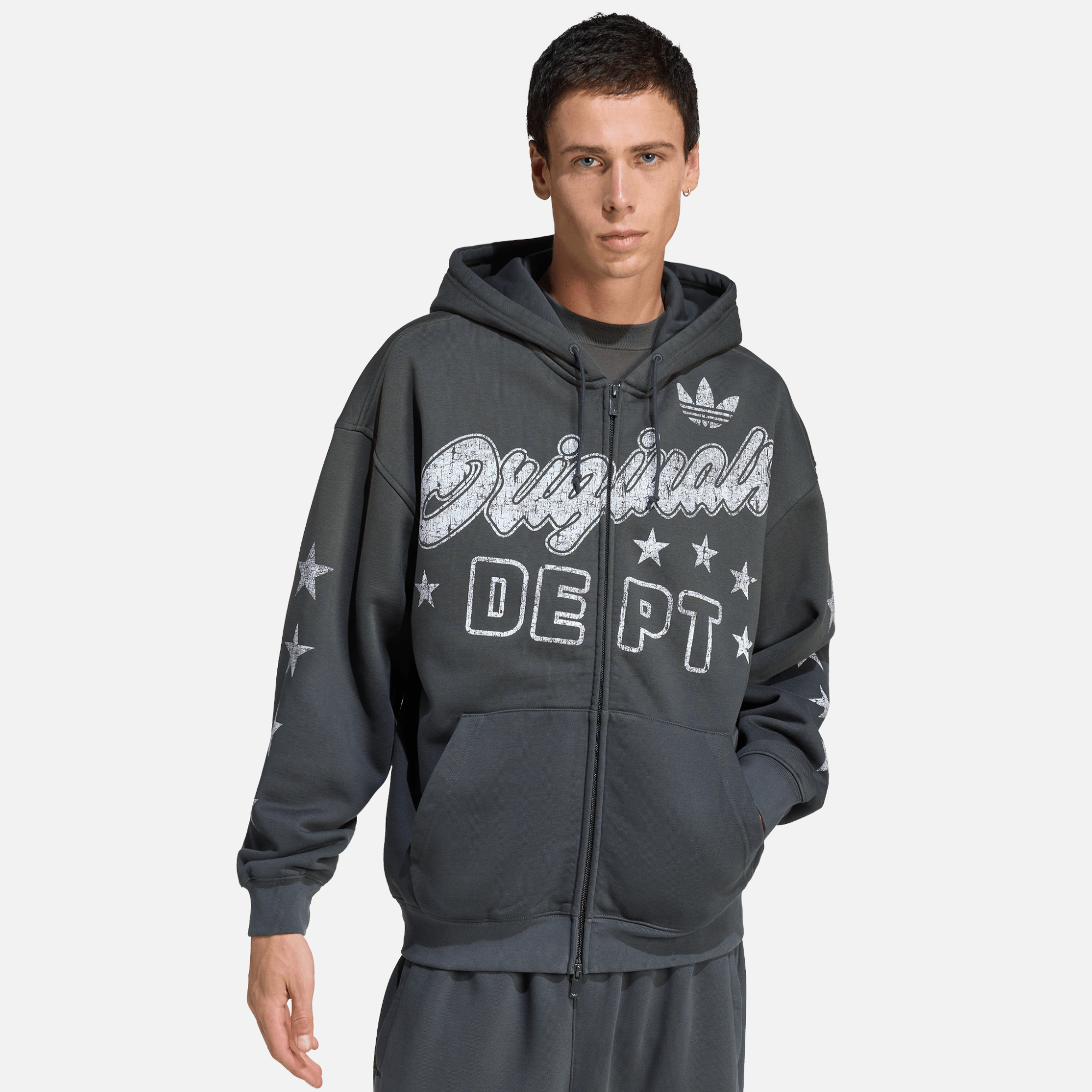 Adidas Originals Dept. Full Zip Black Hoodie – Puffer Reds Adidas Originals Dept. Full Zip Black Hoodie – Puffer Reds