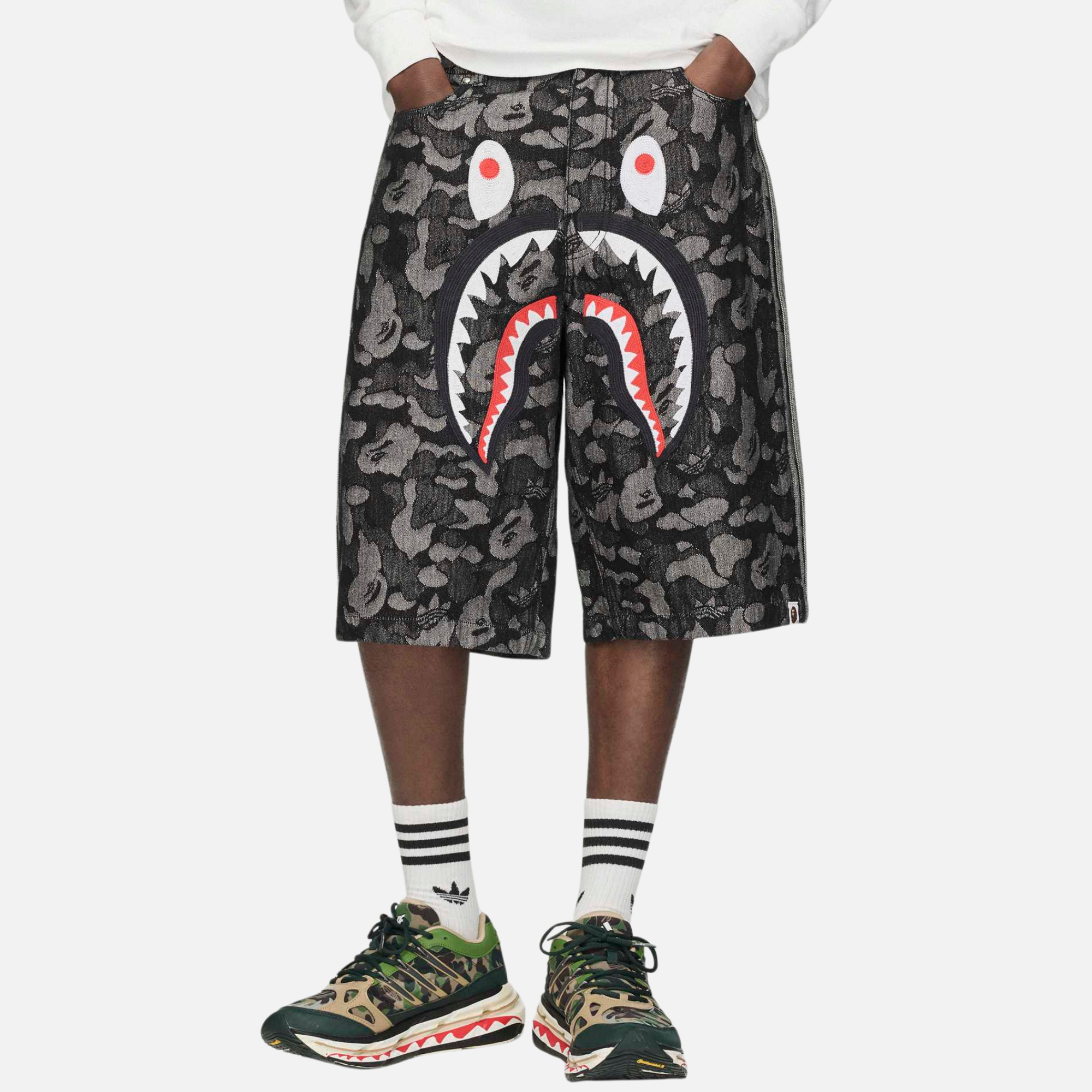 Adidas x Bape Black Shark Denim Jorts