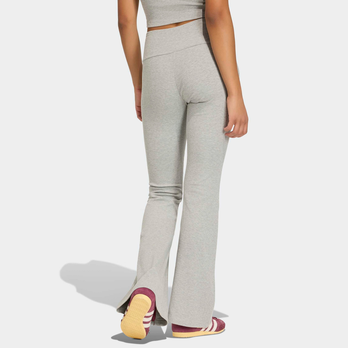 Adidas Women's Essentials Knit Flared Grey Leggings