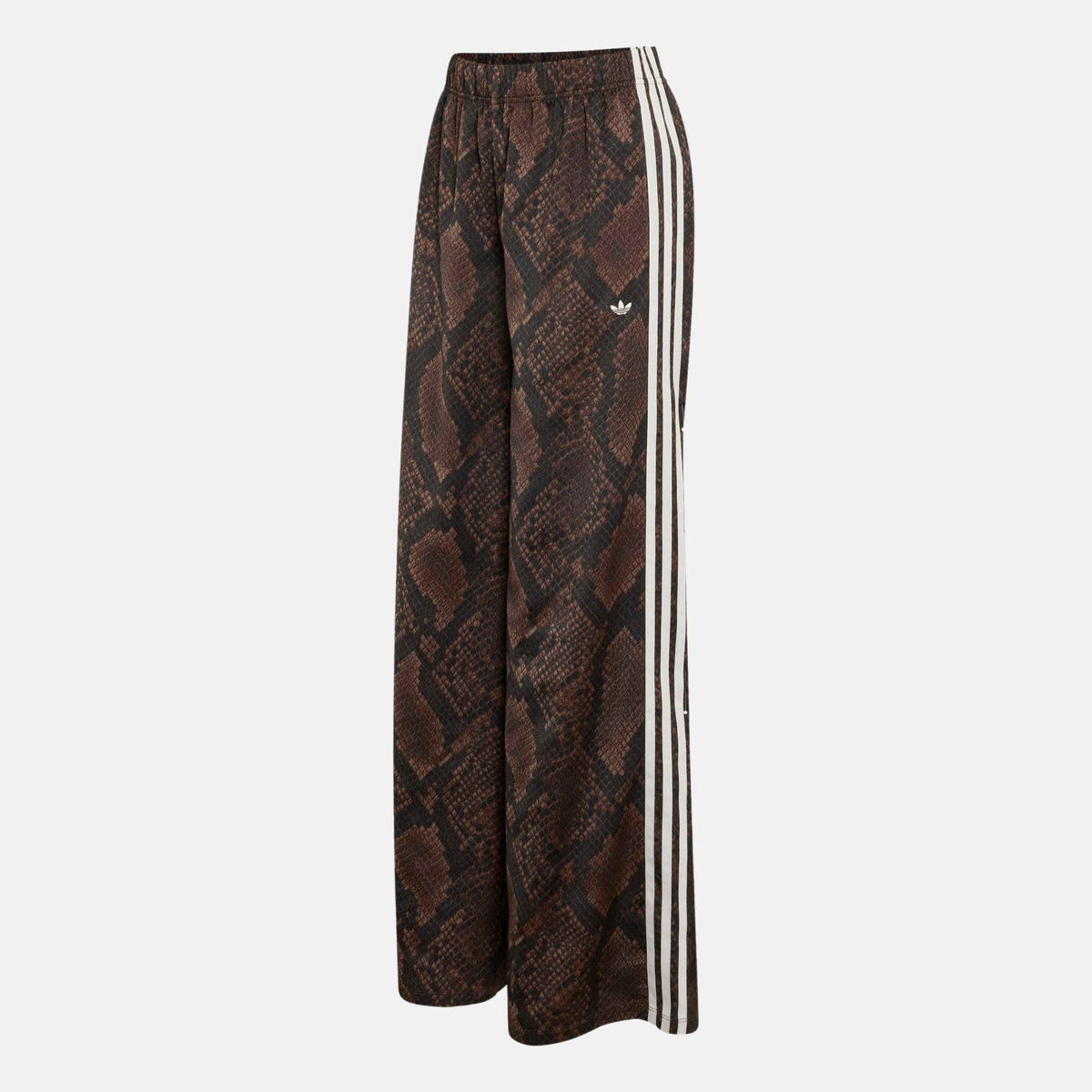 Adidas Women's Satin Brown Snake Print Track Pants