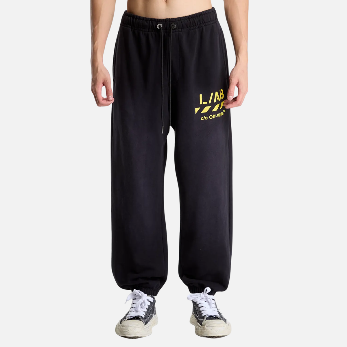 Off White Diag Garment Wash Black Jogger