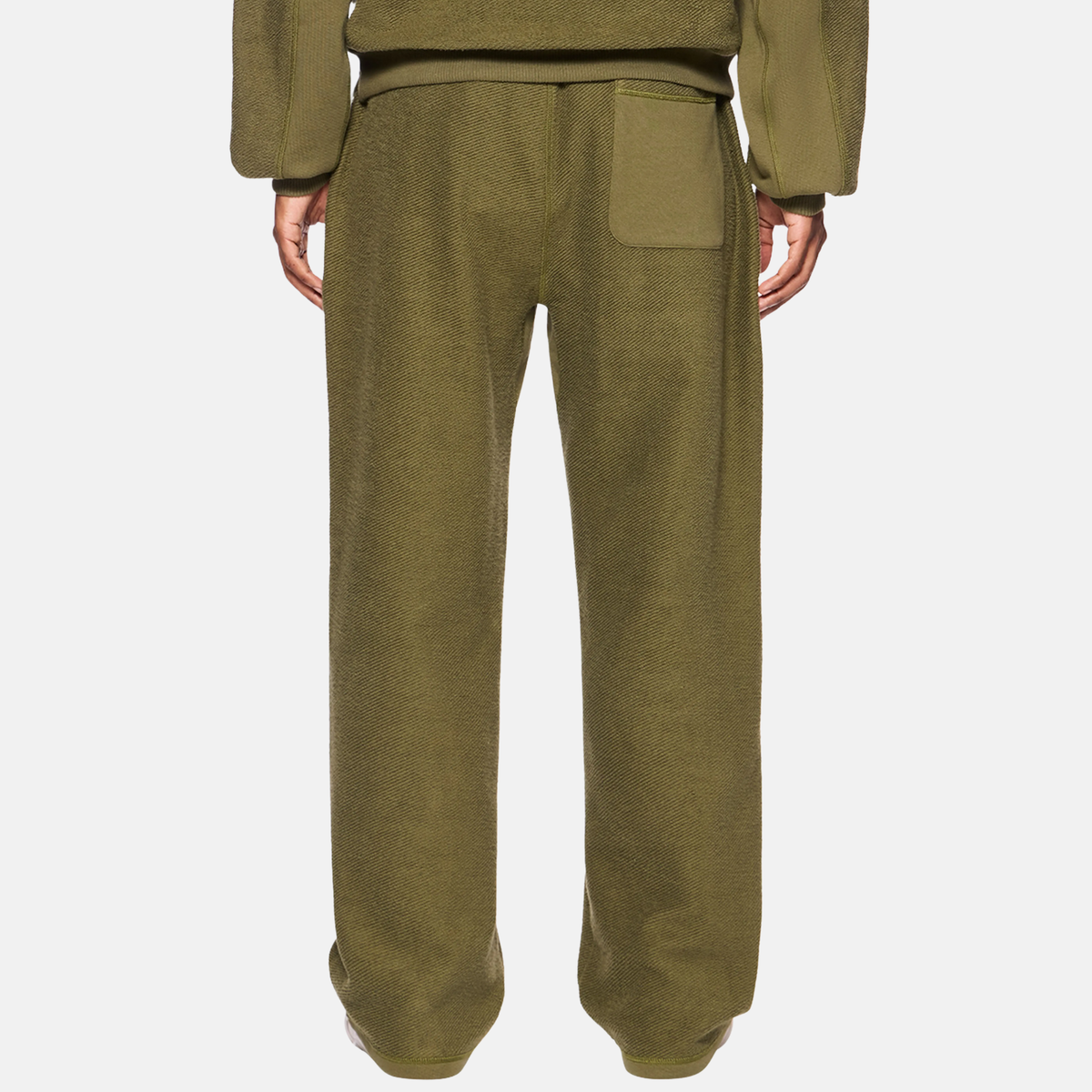 Off White Reverse Fleece Open Hem Green Pants
