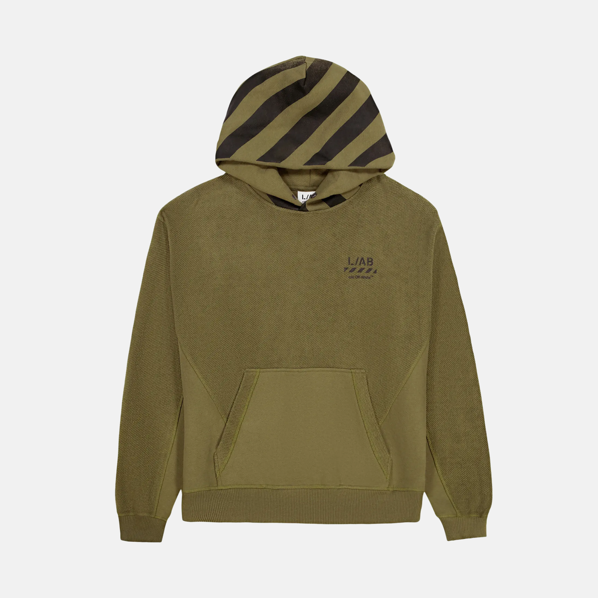 Off White Reverse Fleece Green Hoodie