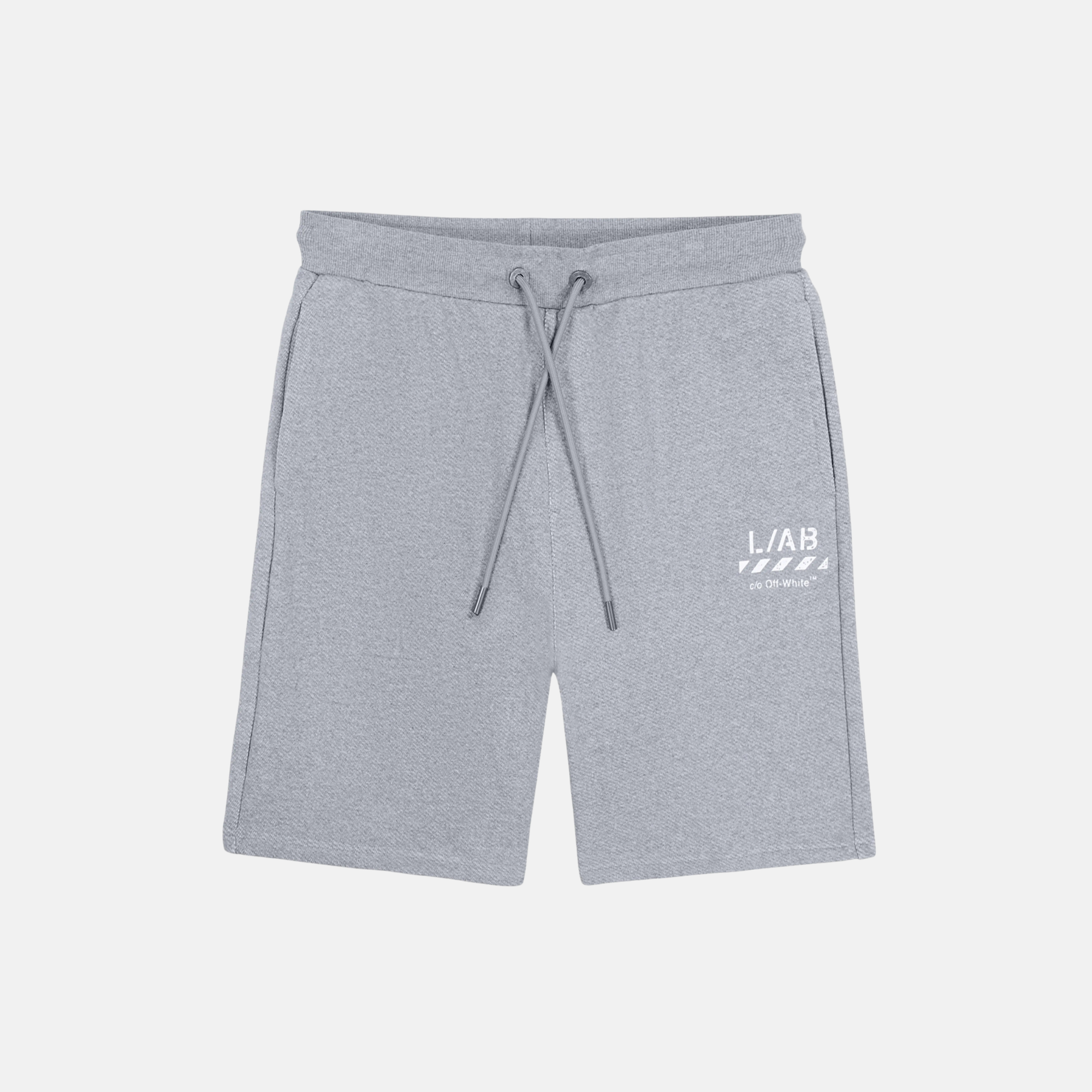 Off White Grey Diag Open Hem Jogger Shorts