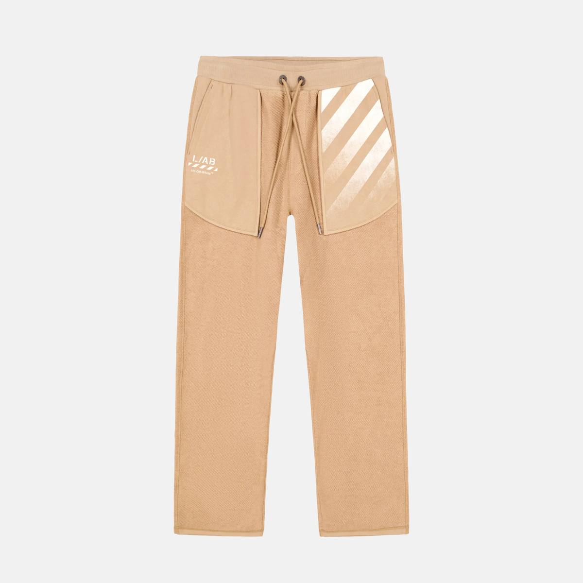 Off White Reverse Fleece Open Hem Khaki Pants