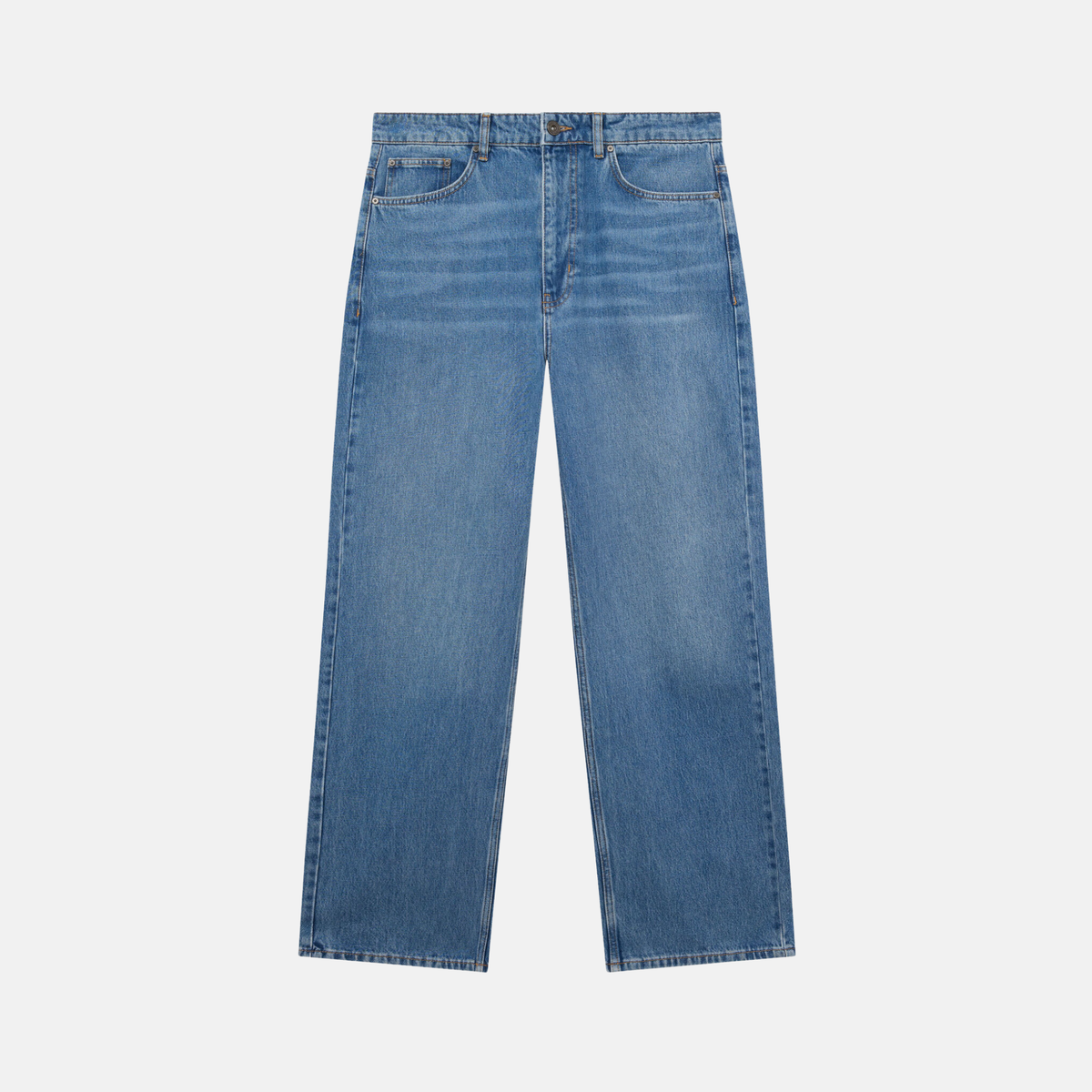 Off White Straight Fit Indigo Piped Jeans