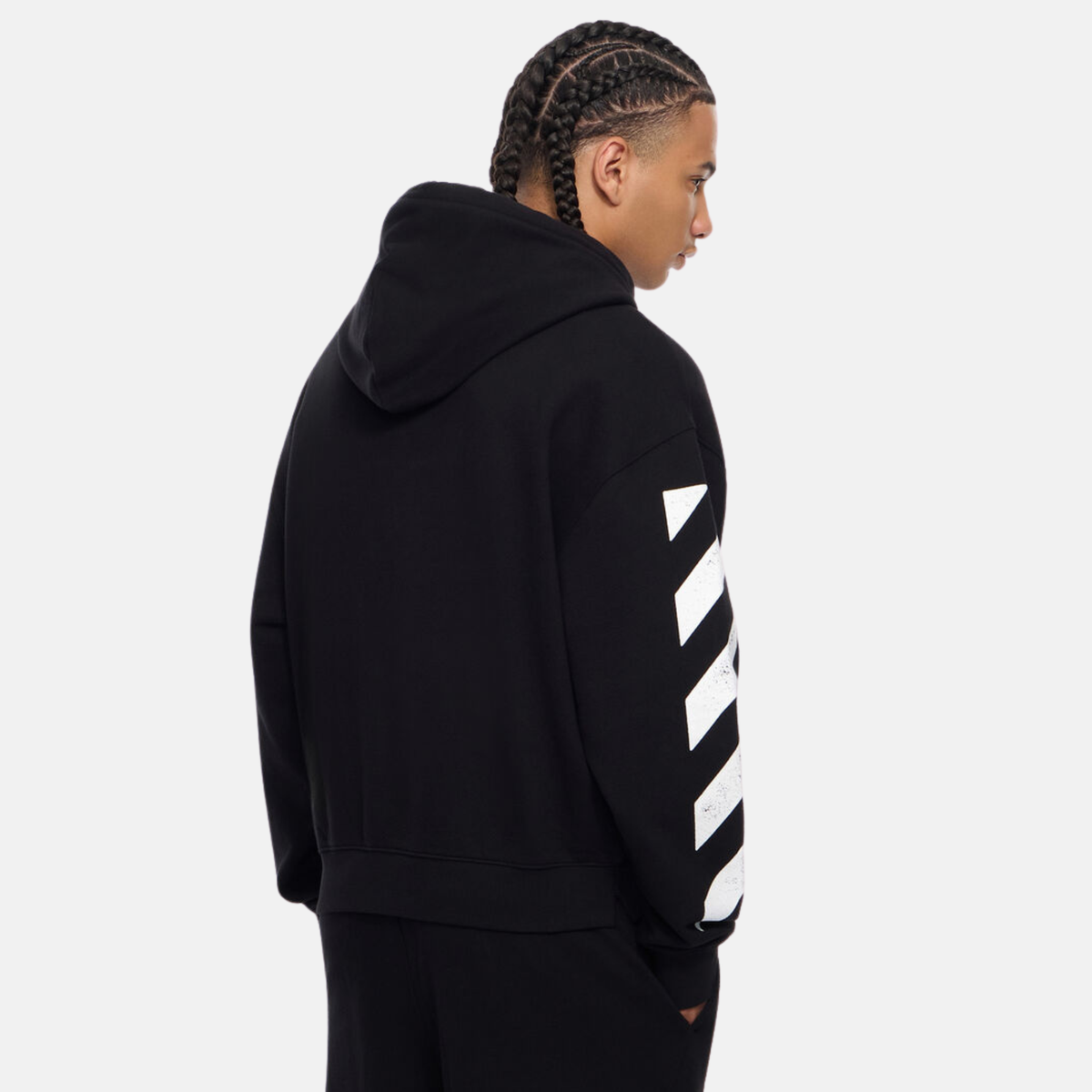 Off White Diag Zip Black Hoodie