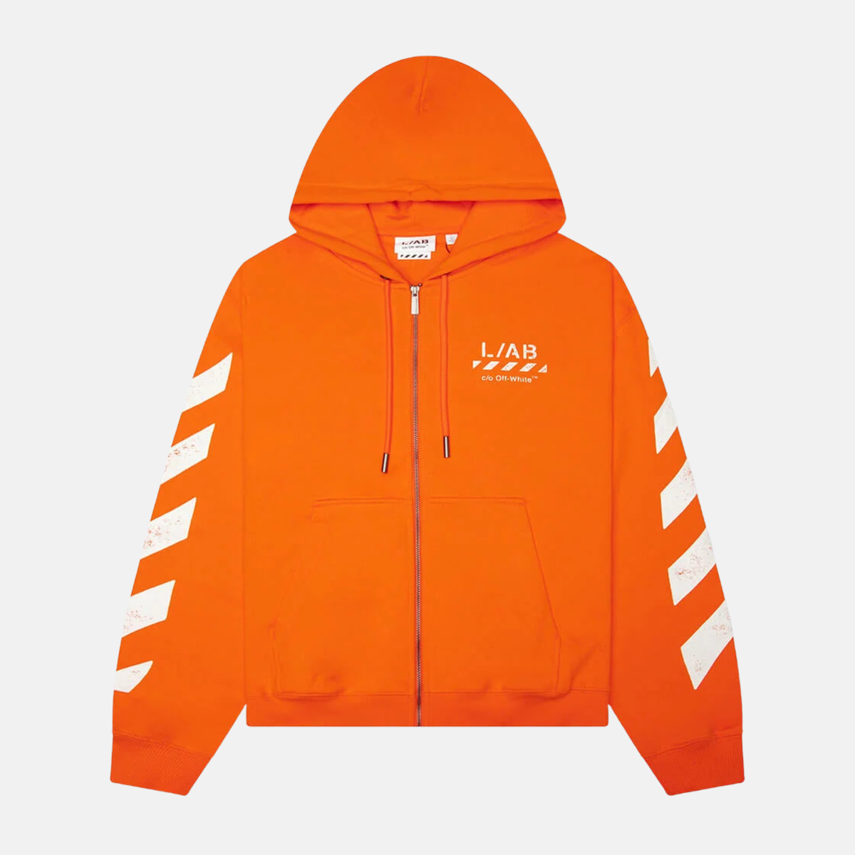 Off White Diag Zip Orange Hoodie
