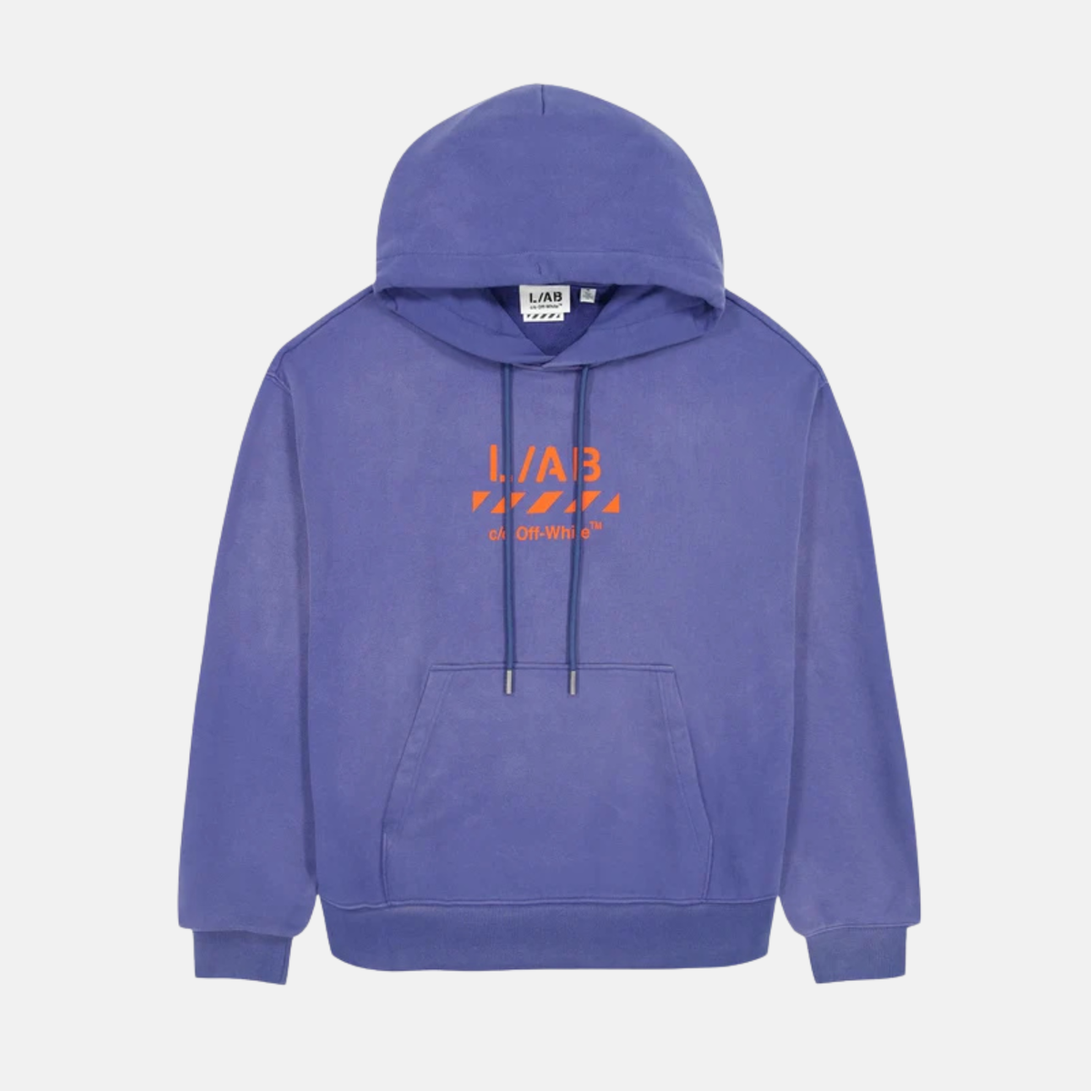 Off White Diag Garment Wash Blue Hoodie