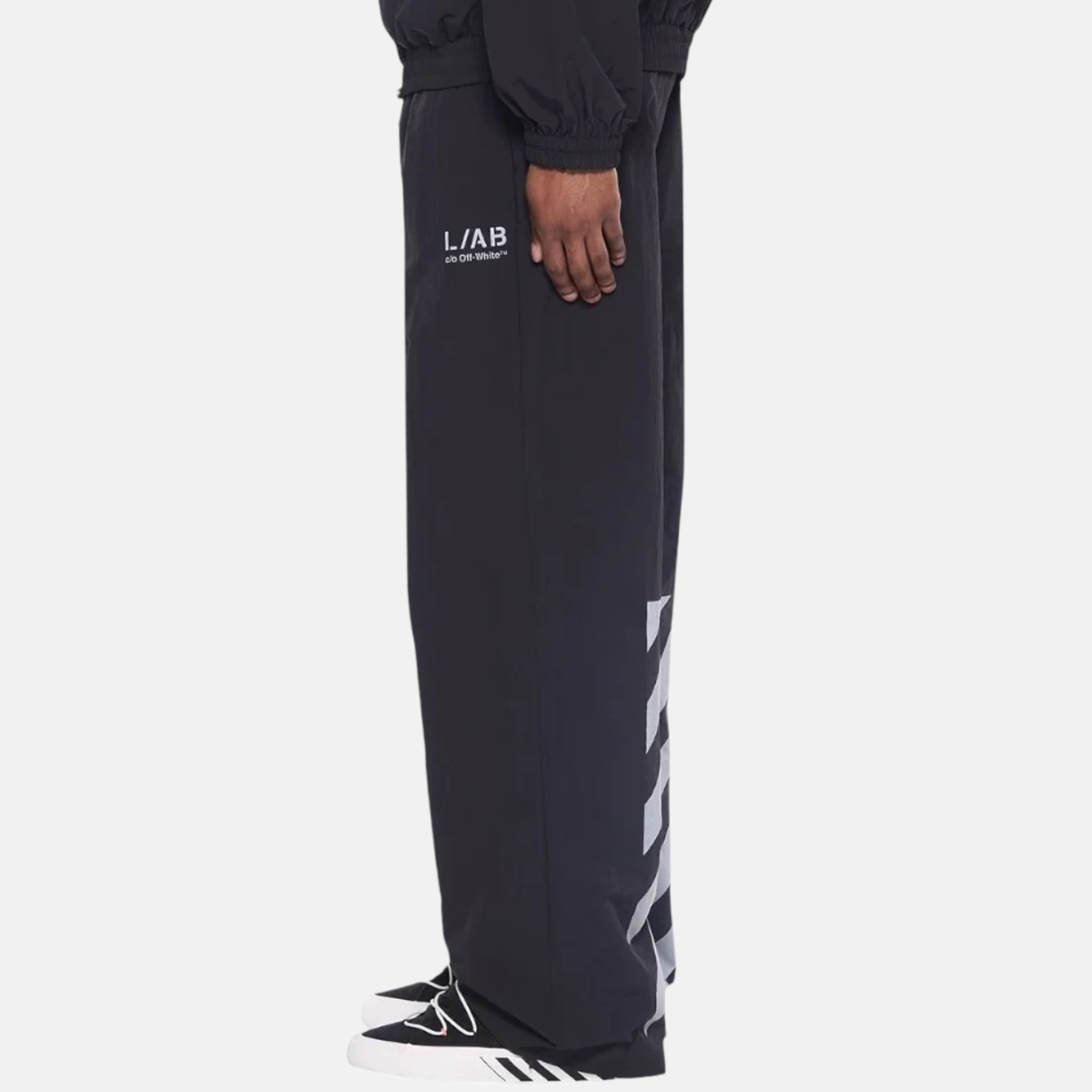 Off White Black Reflective Diag Windbreaker Pants