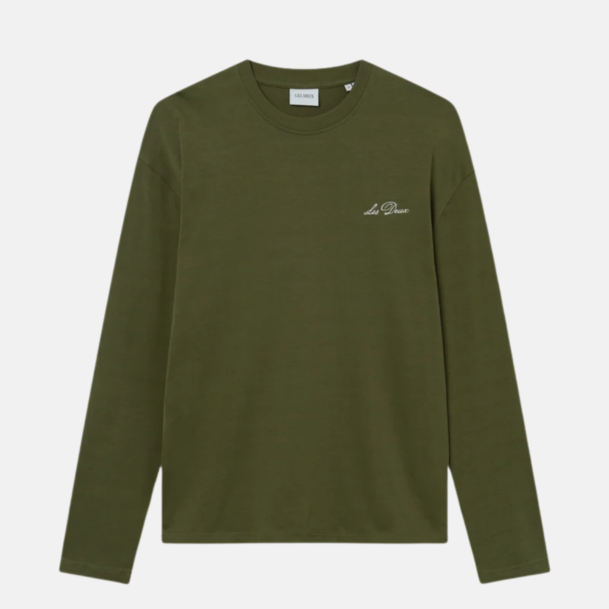 Les Deux Chive Green Crew Long Sleeve T-Shirt