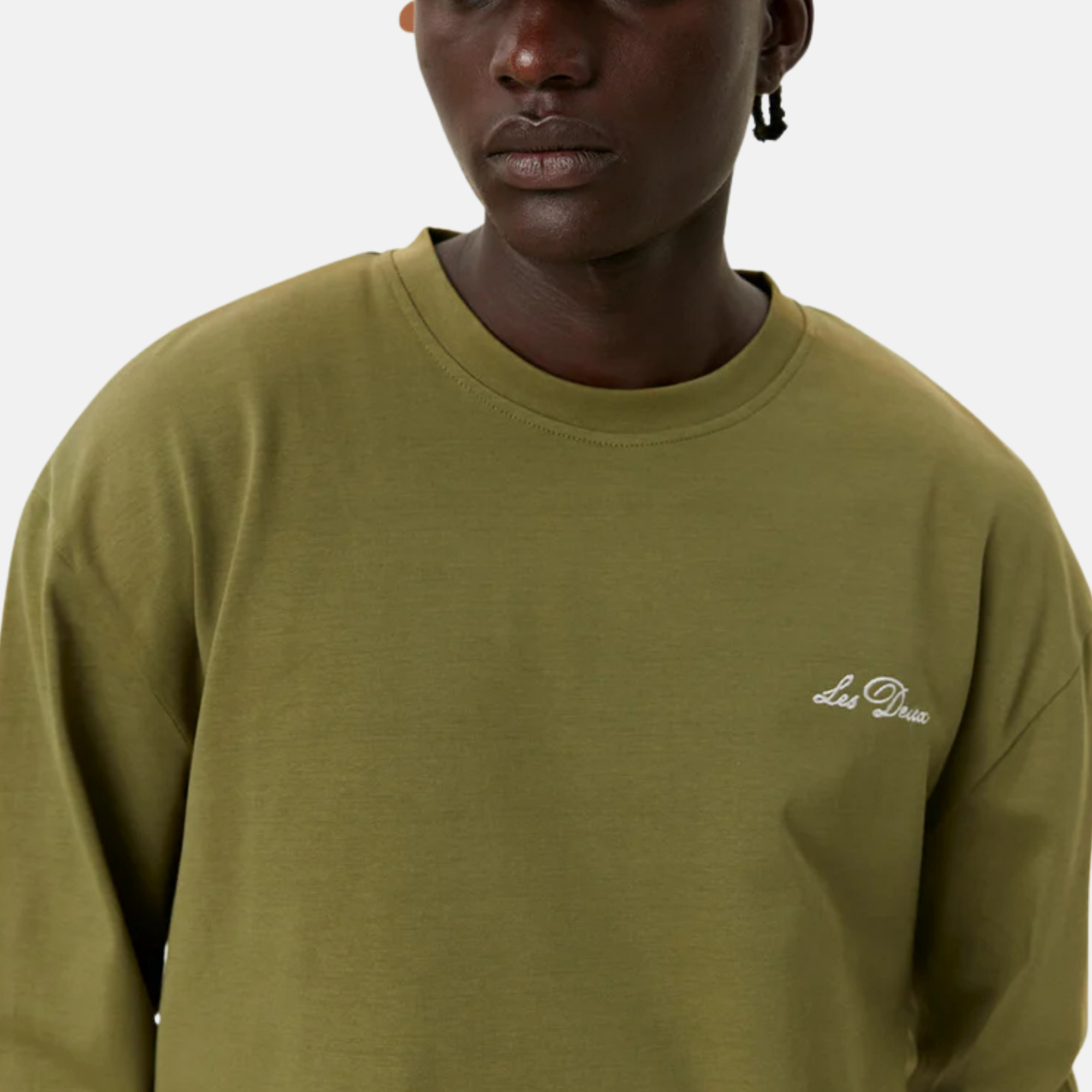 Les Deux Chive Green Crew Long Sleeve T-Shirt