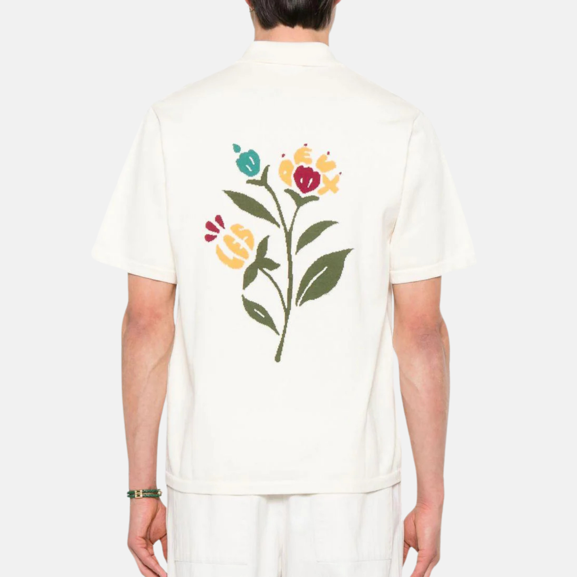 Les Deux Geoffroy Knit Ivory Button-Down Shirt