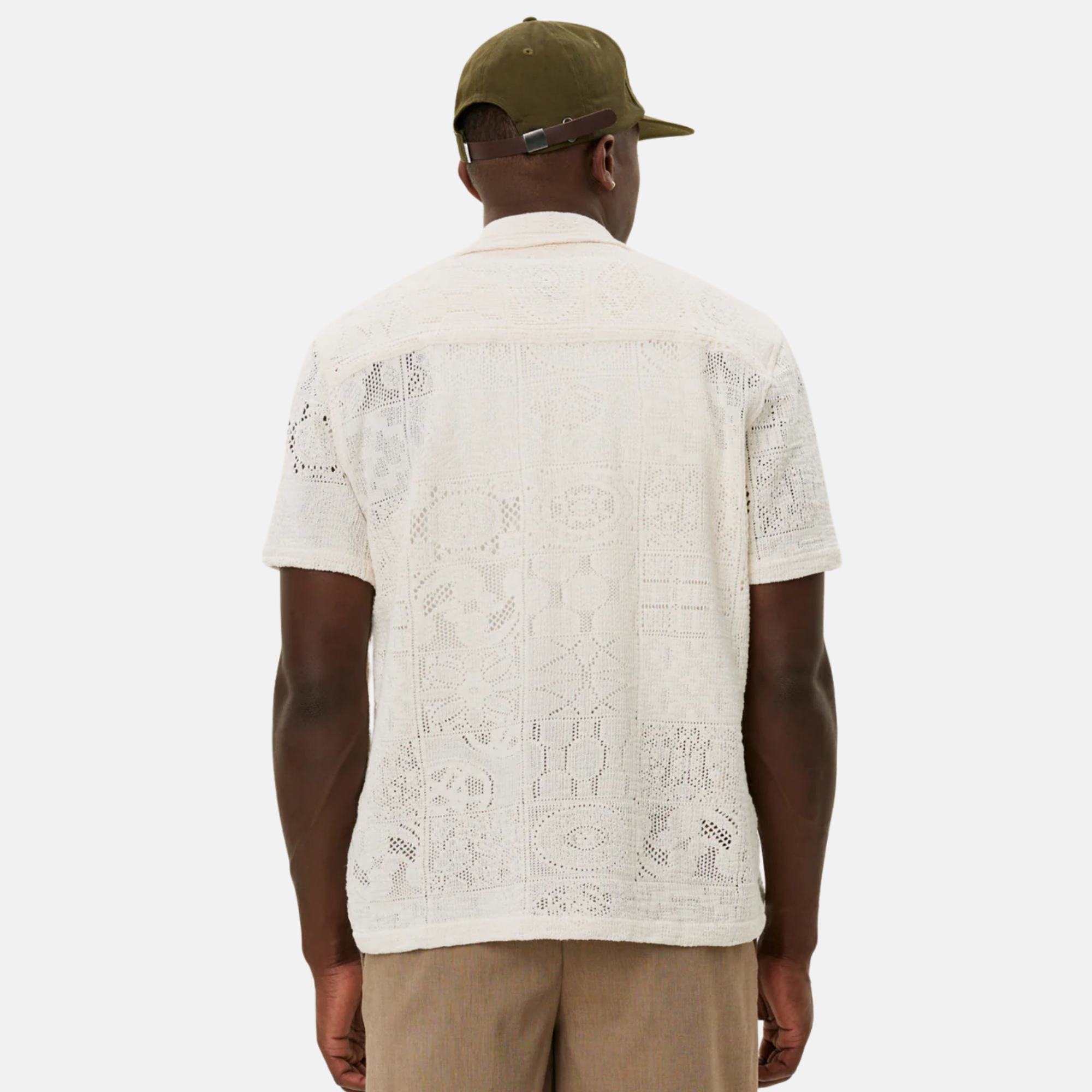 Les Deux Hector Lace Ivory Button-Down Shirt