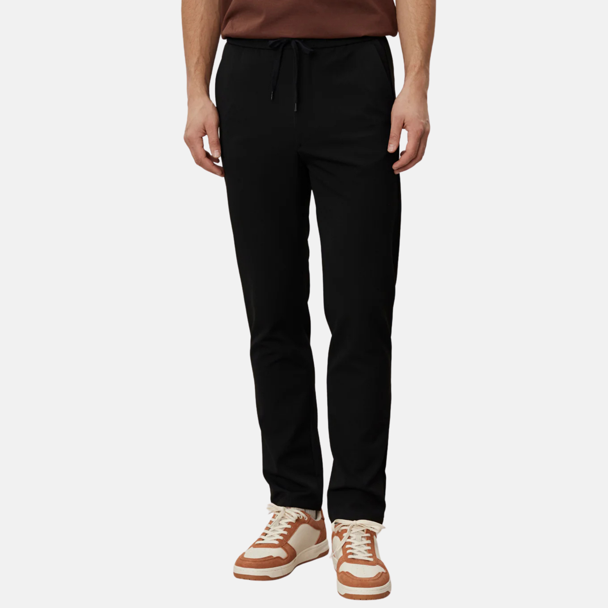 Les Deux Como Tapered Black Drawstring Pants
