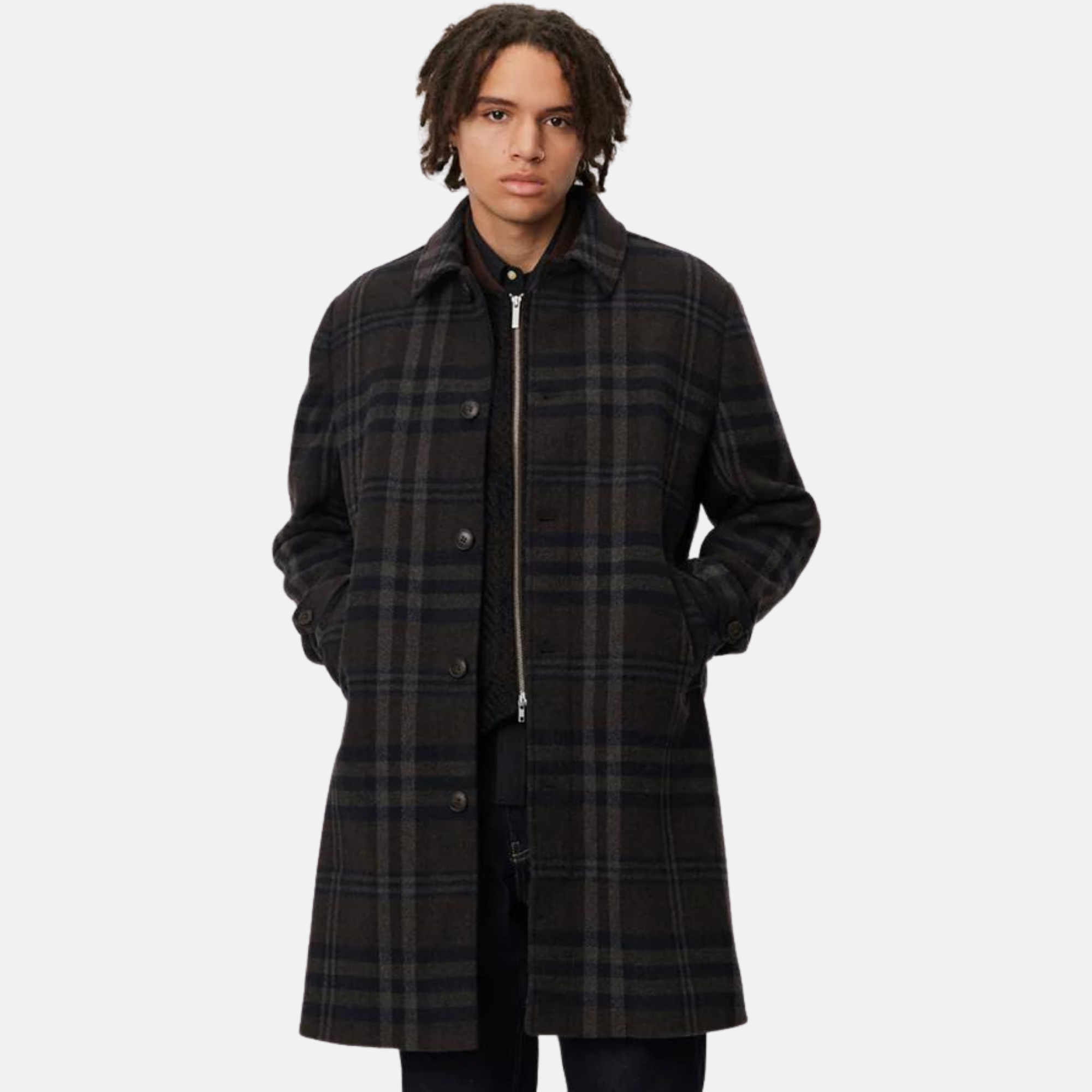 Les Deux McKay Check Wool Coat – Puffer Reds Les Deux McKay Check Wool Coat – Puffer Reds