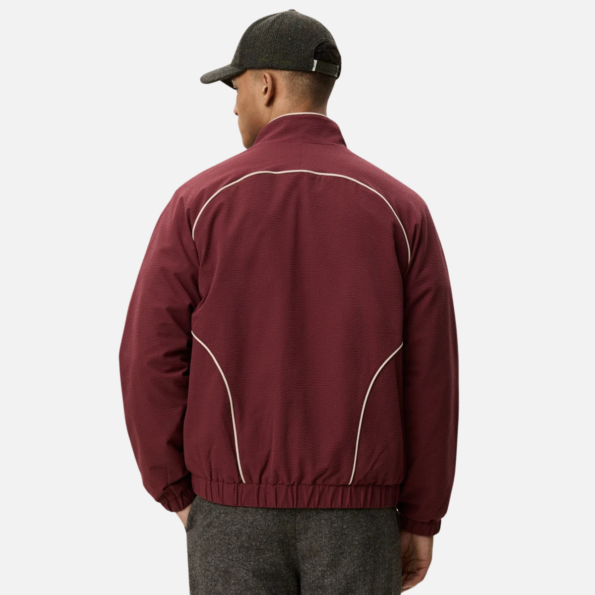 Les Deux Truffle Red Seersucker Track Jacket