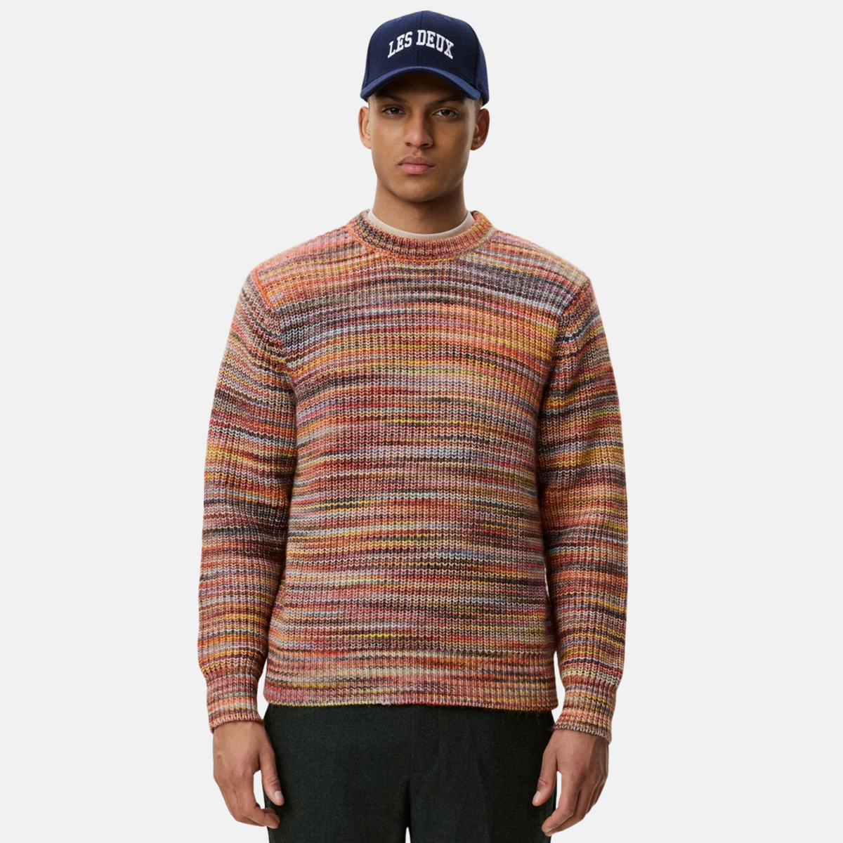 Les Deux Space Rib Crewneck Orange Sweater
