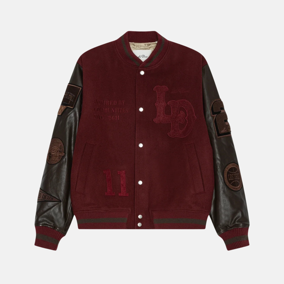 Les Deux Truffle Red Varsity Jacket