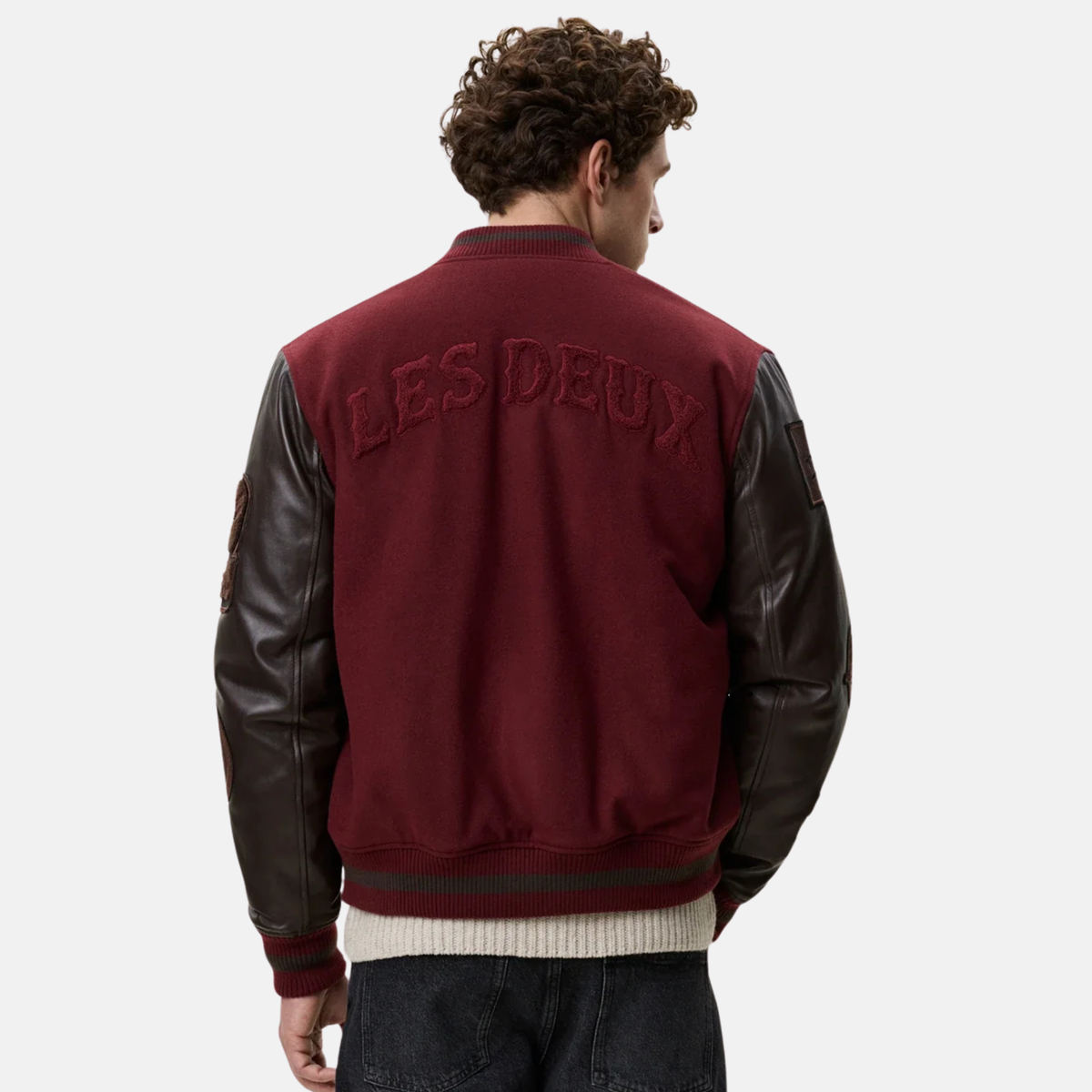 Les Deux Truffle Red Varsity Jacket