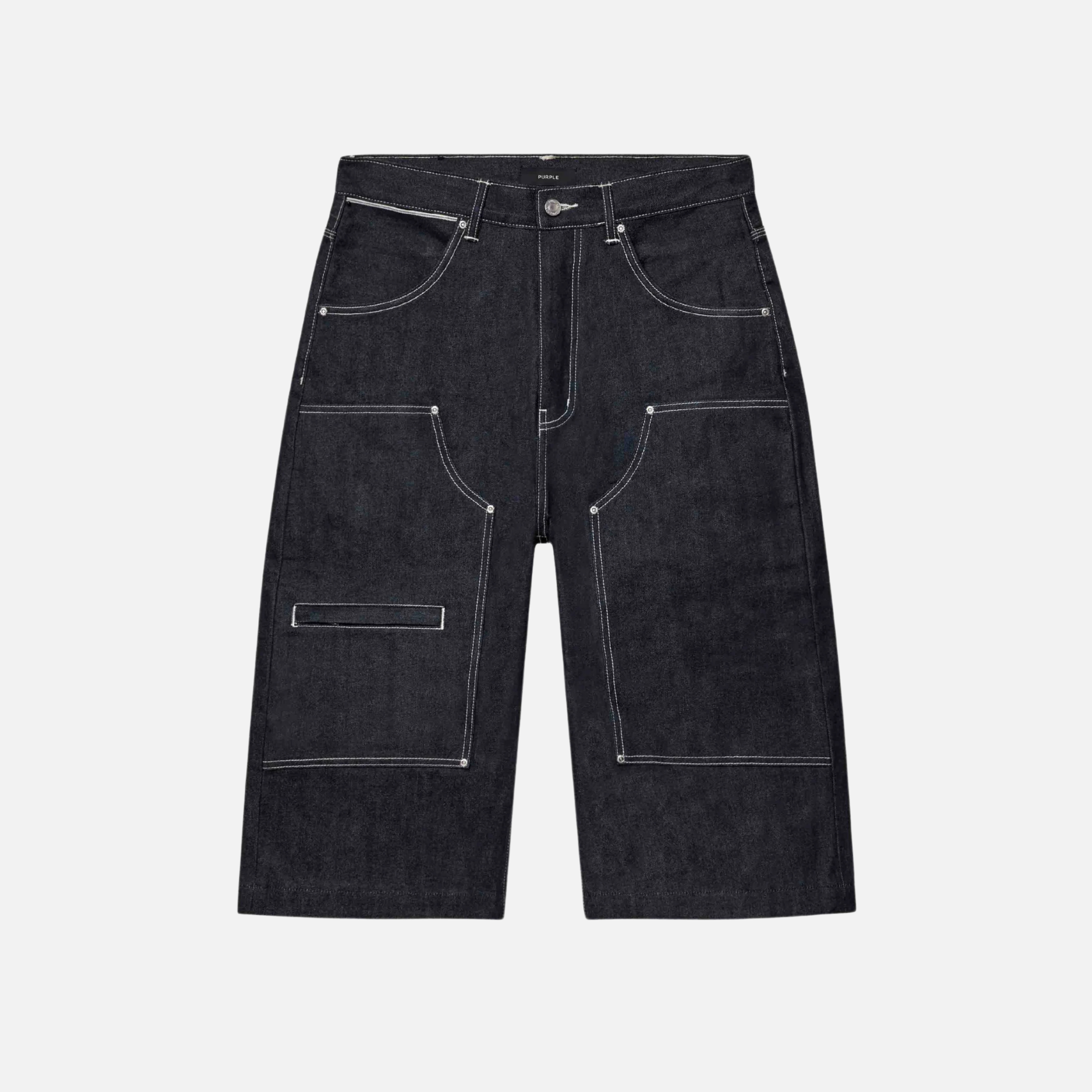 Purple Brand Dark Indigo Raw Workwear Jorts