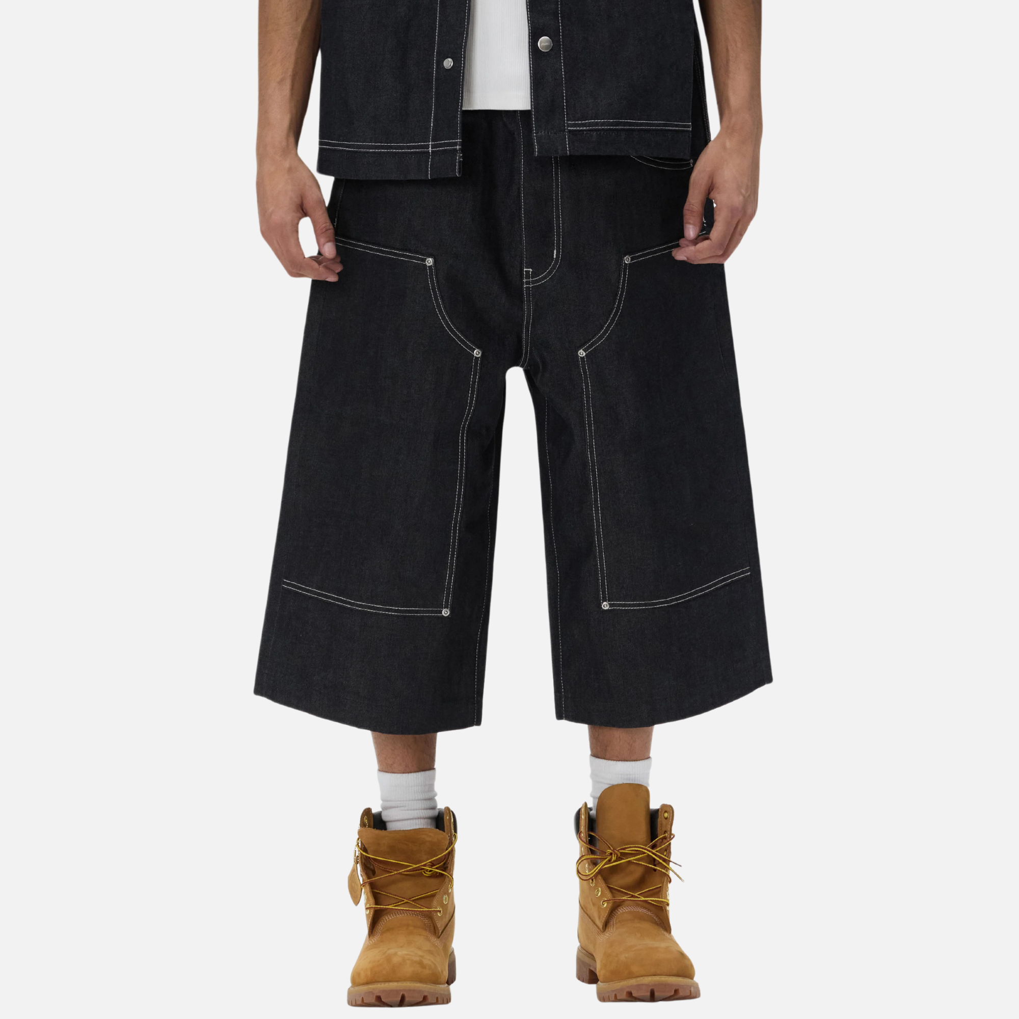 Purple Brand Dark Indigo Raw Workwear Jorts – Puffer Reds
