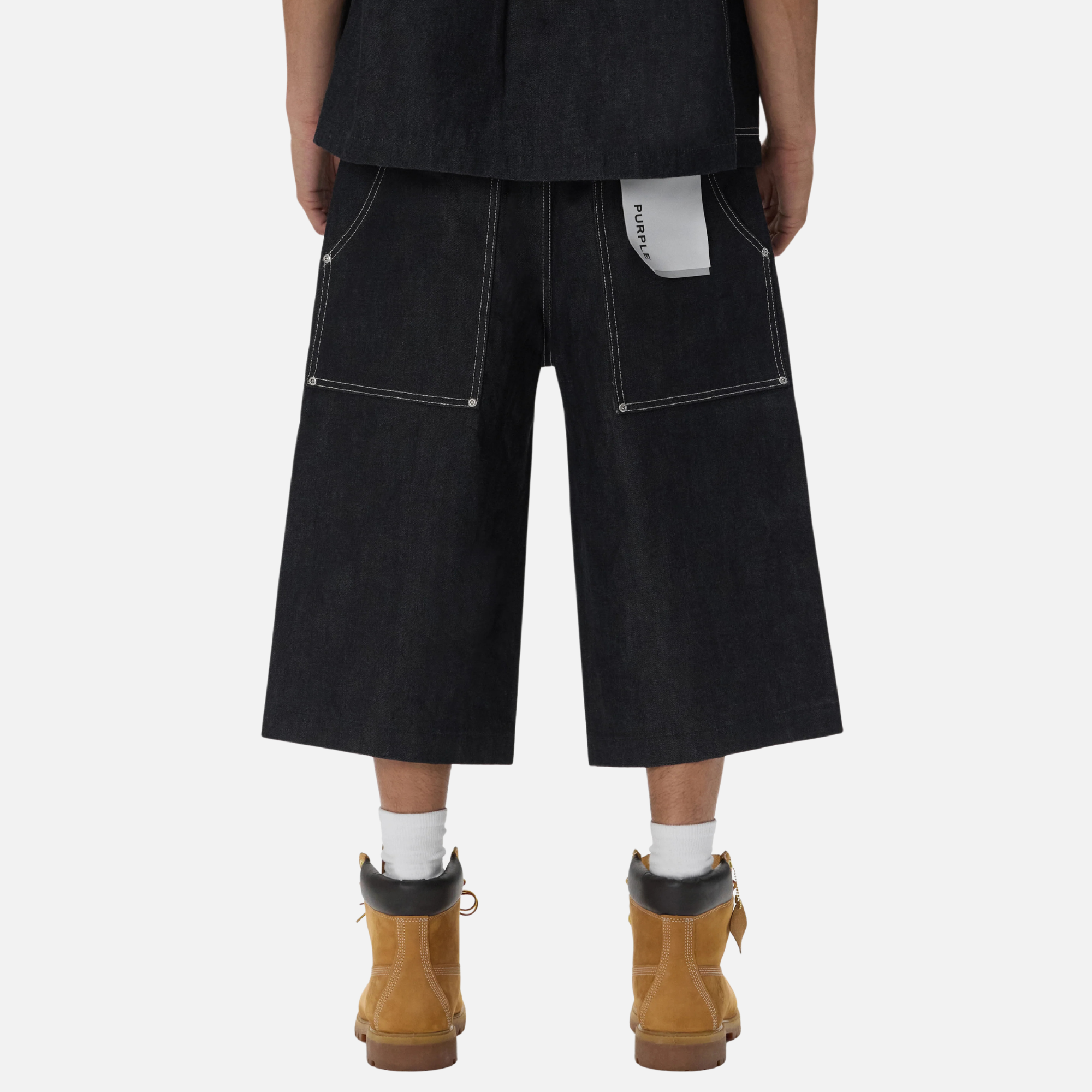 Purple Brand Dark Indigo Raw Workwear Jorts