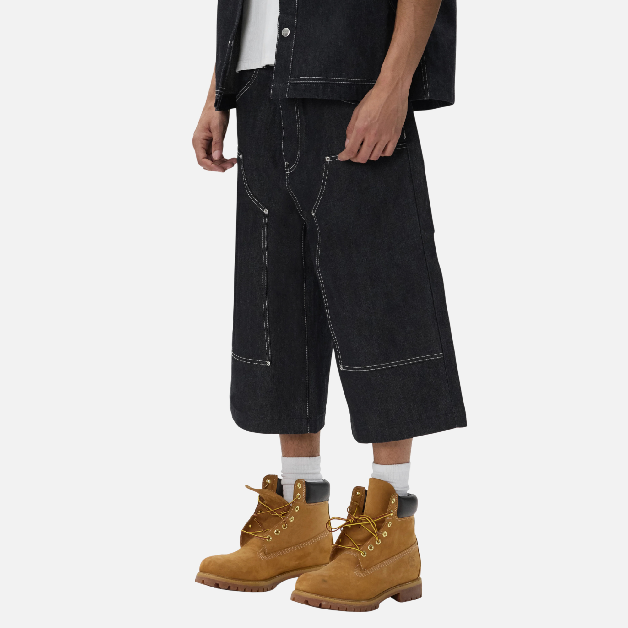 Purple Brand Dark Indigo Raw Workwear Jorts