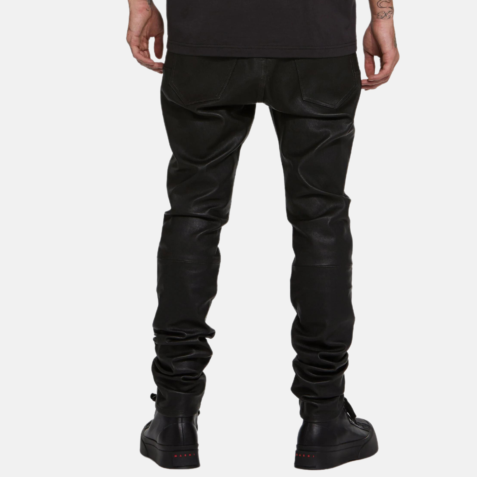 Purple Brand Stretch Leather Black Beauty Pants