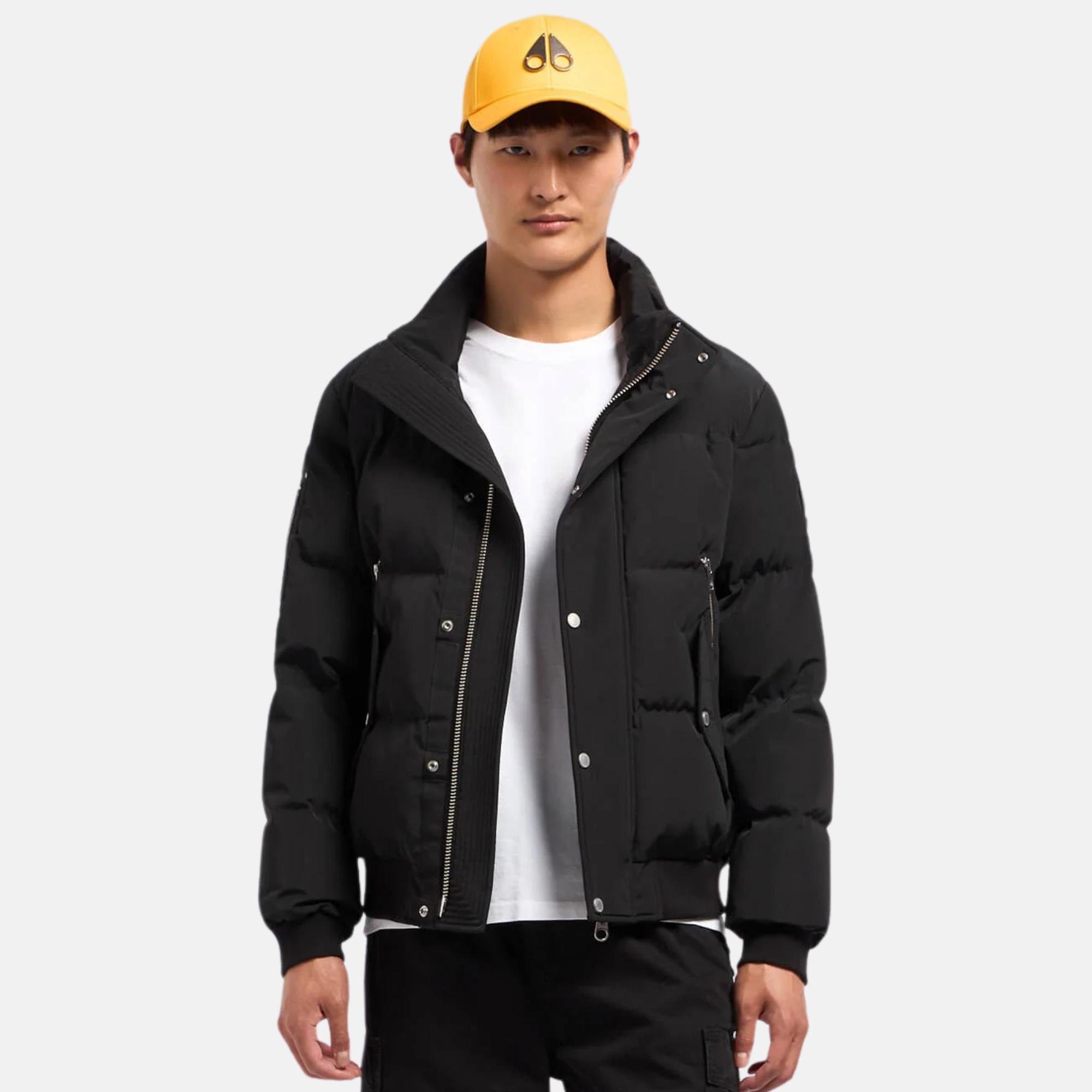 Moose Knuckles Black High Point Bomber Jacket – Puffer Reds