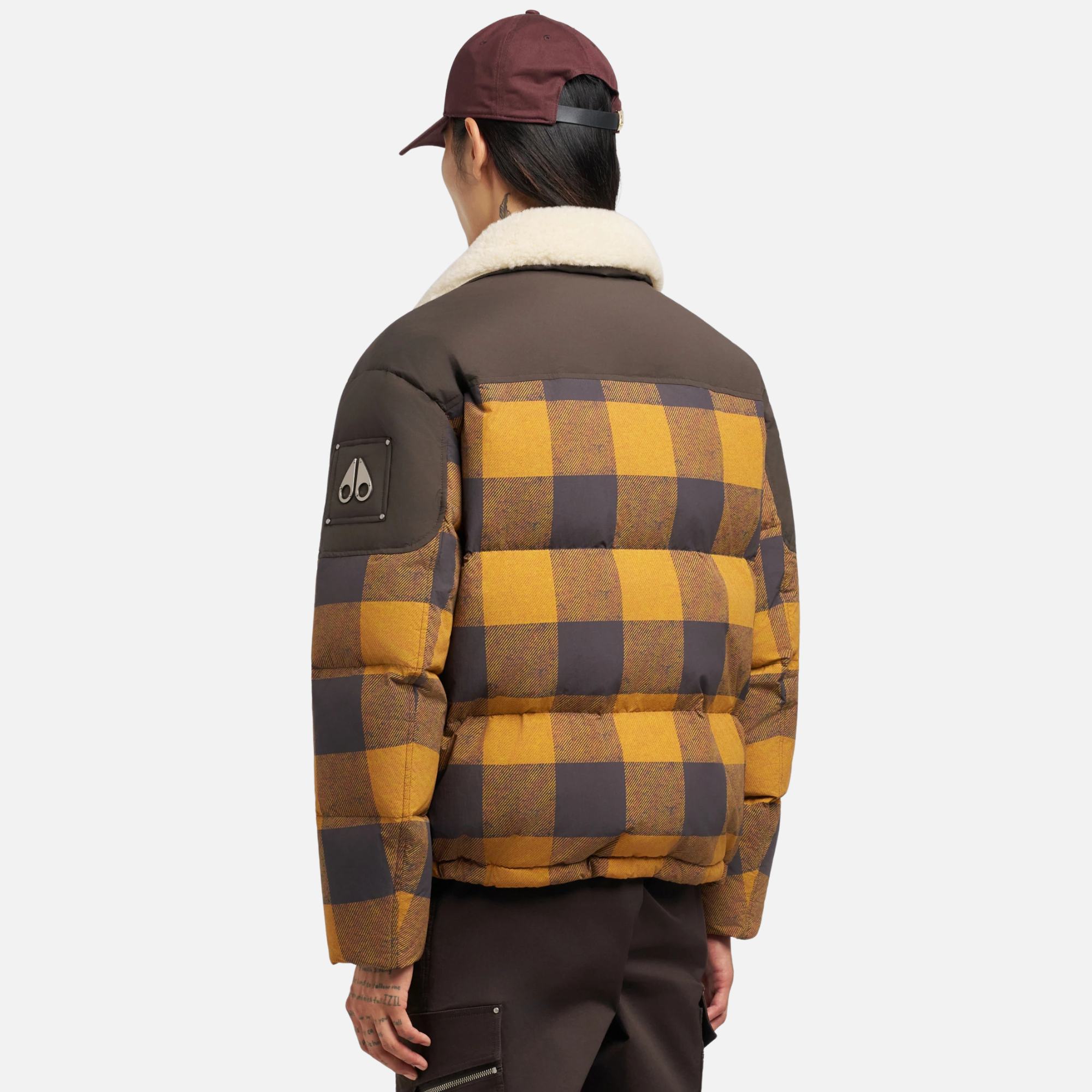 Moose Knuckles Butterscotch Plaid Everest Puffer Jacket