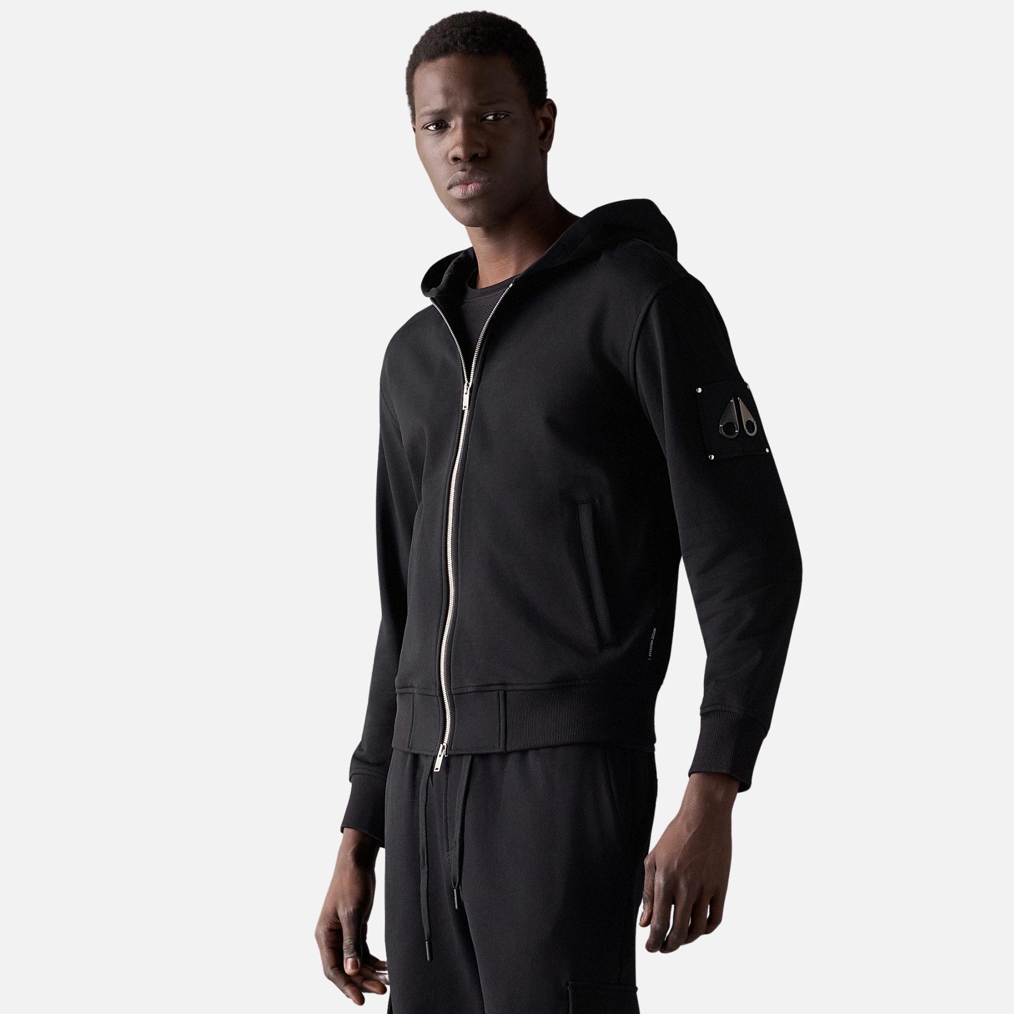 Moose Knuckles Black Hartsfield Full-Zip Hoodie – Puffer Reds