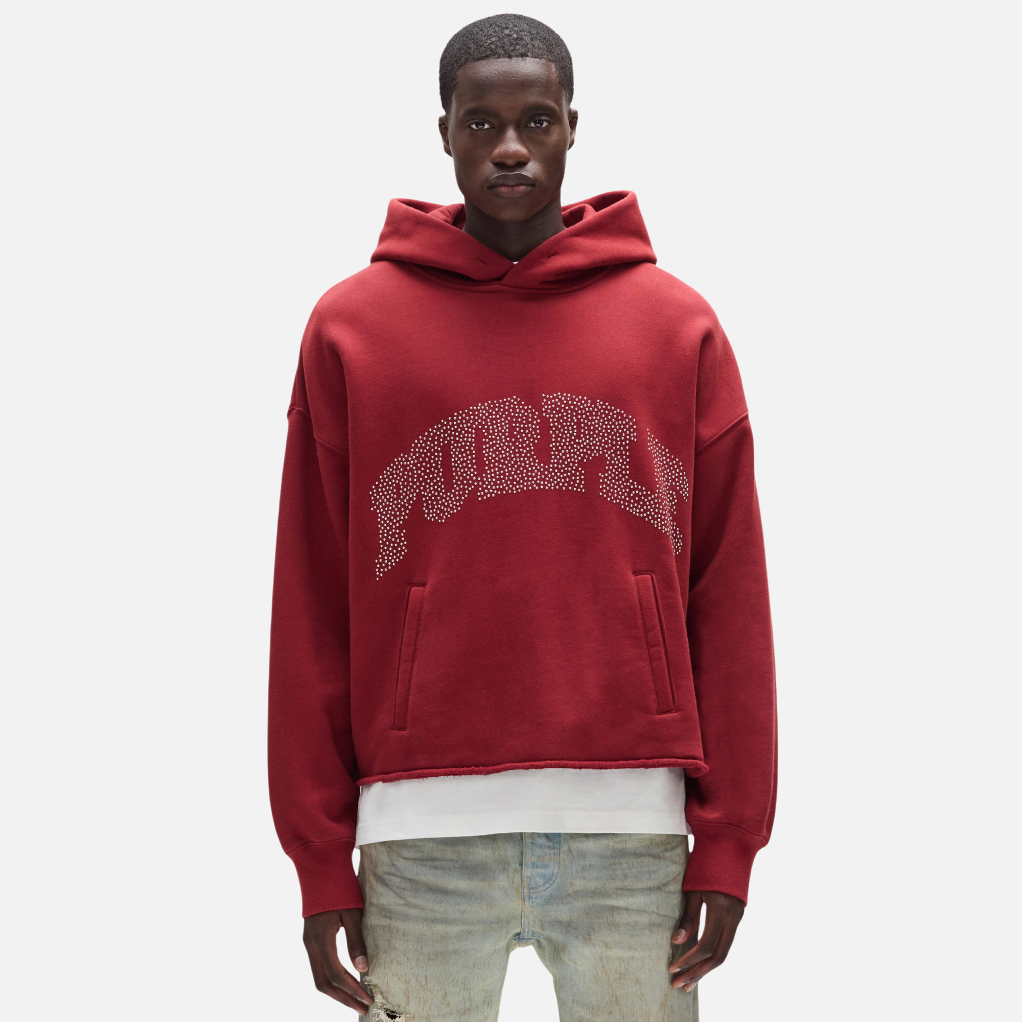 Purple Brand Red Studded Slab Hoodie
