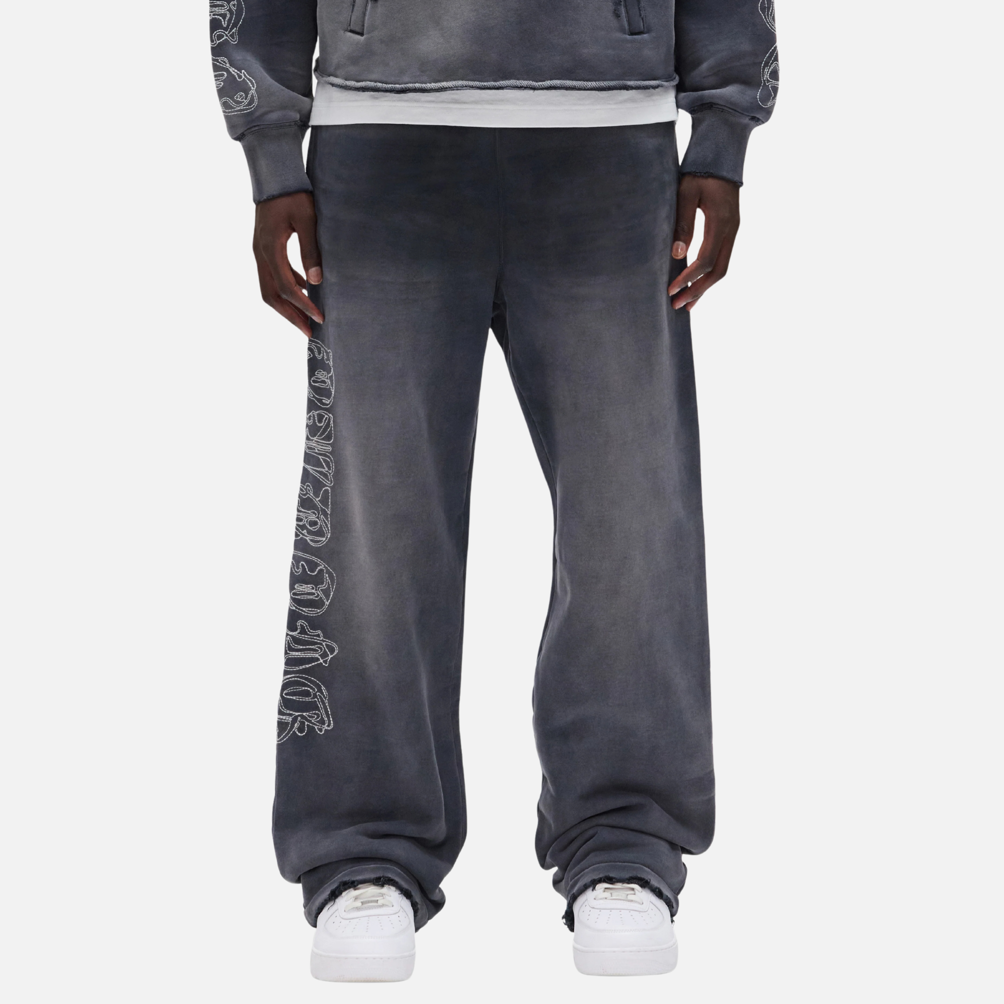 Purple Brand Gothic Outline Black Sweatpants