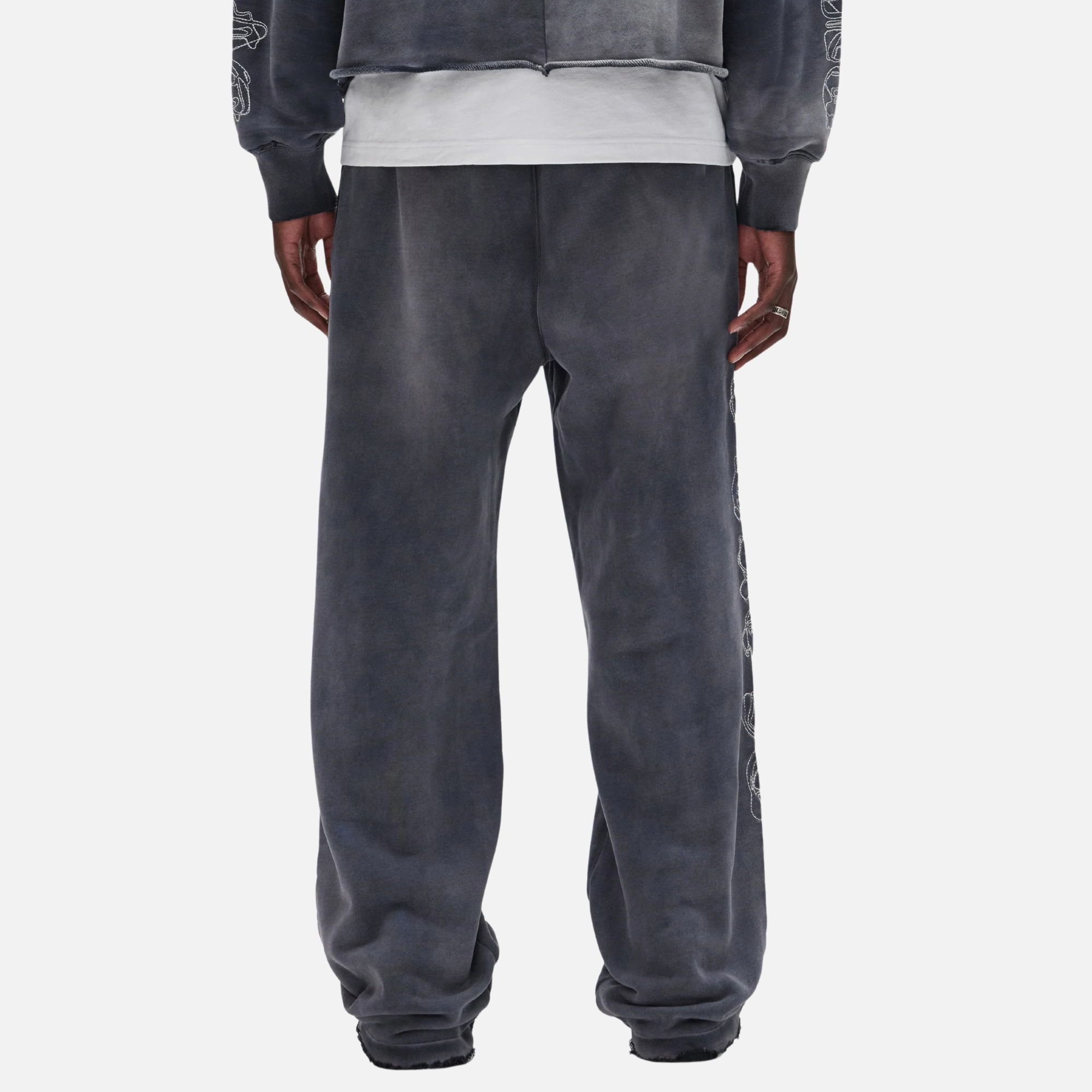 Purple Brand Gothic Outline Black Sweatpants