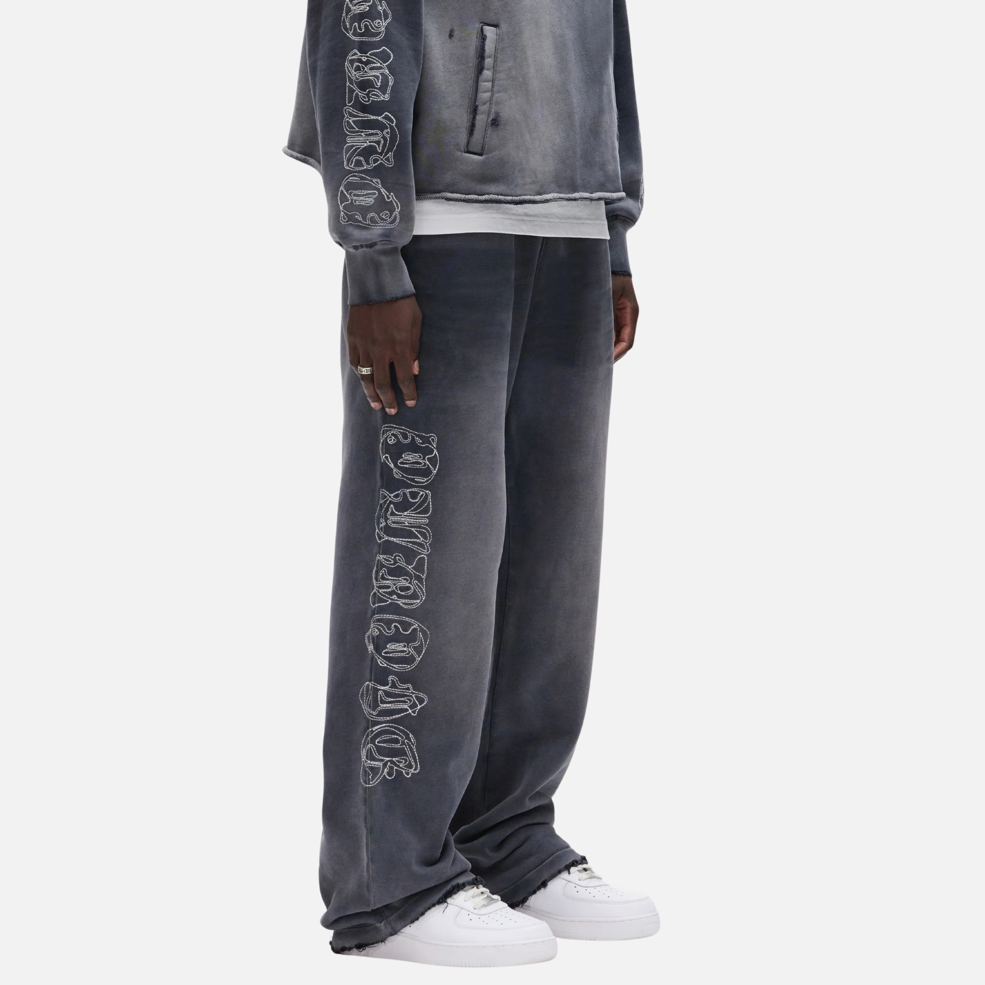 Purple Brand Gothic Outline Black Sweatpants