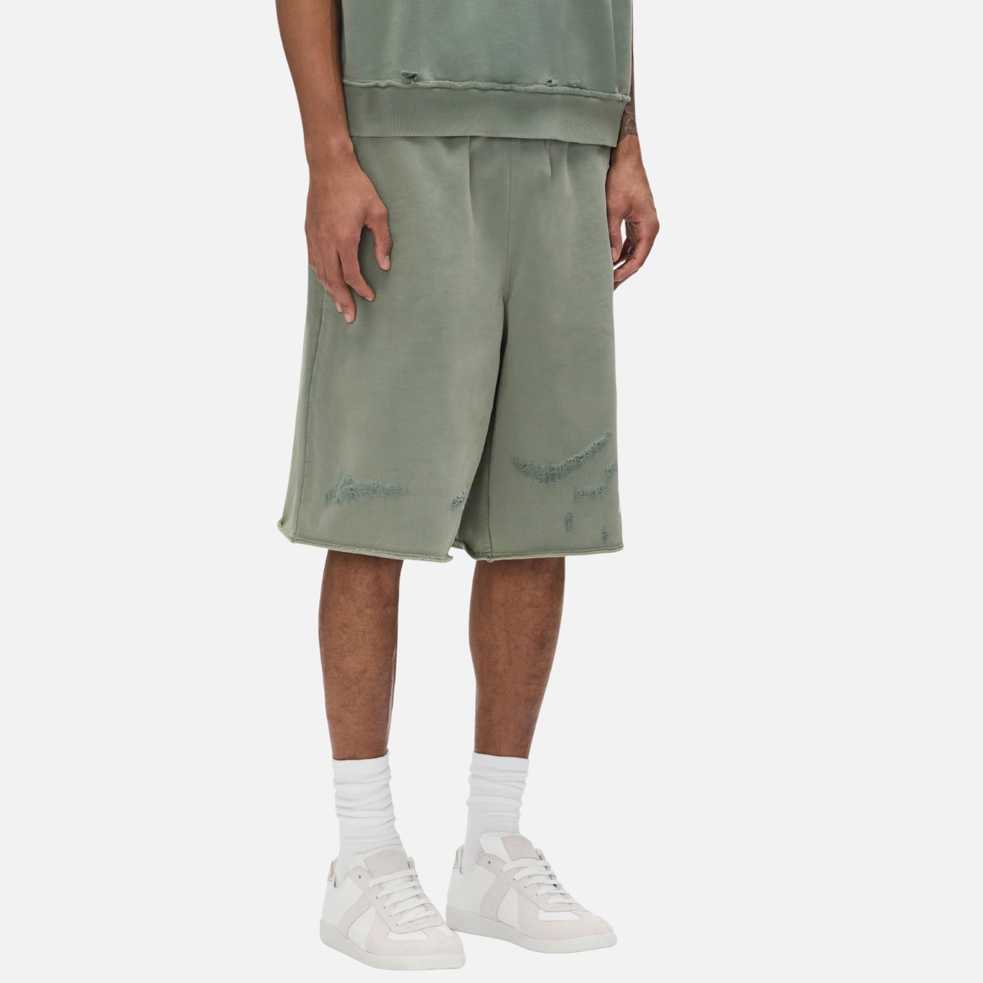 Purple Brand Green Slugger Script Long Shorts
